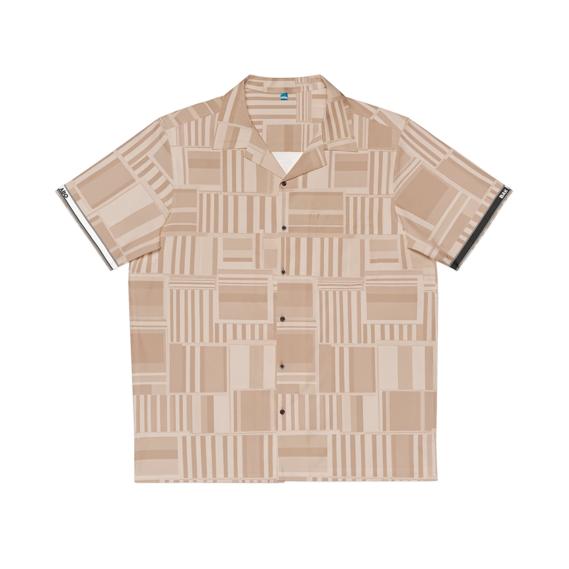Beige Geo Patchwork Hawaiian Shirt Printify bakabo.club