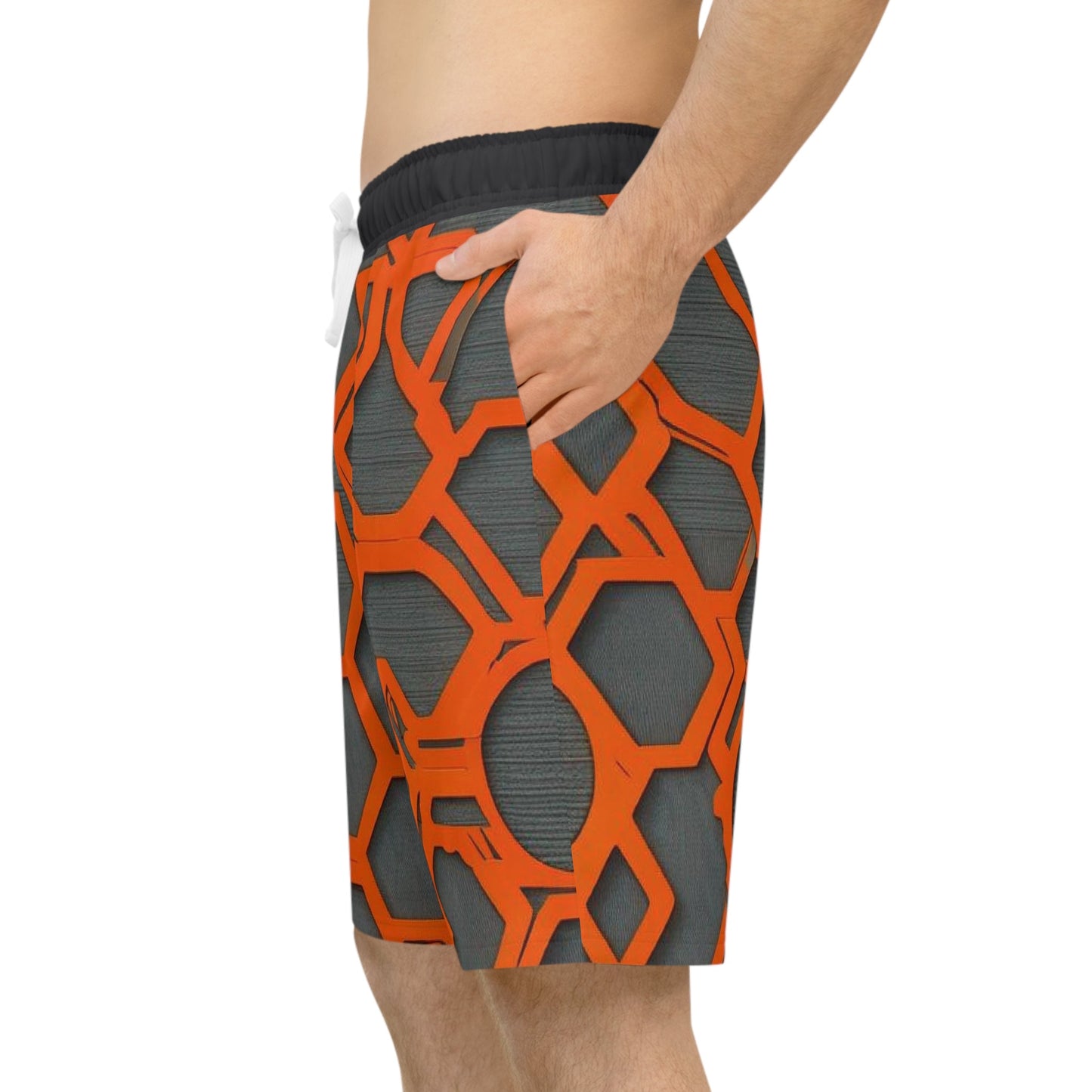 BKS Glyph Hex™ Athletic Long Shorts Printify bakabo.club