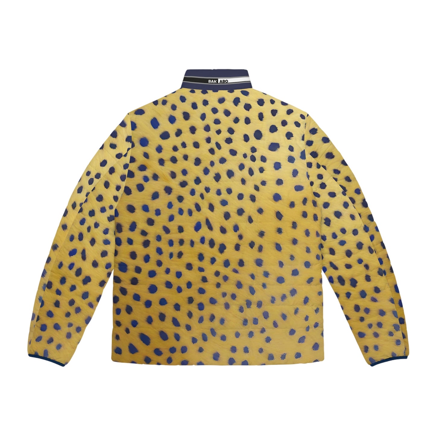 Men's Yellow Leopard Print Puffer Jacket – Bold Blue Spot AOP Outerwear Printify bakabo.club