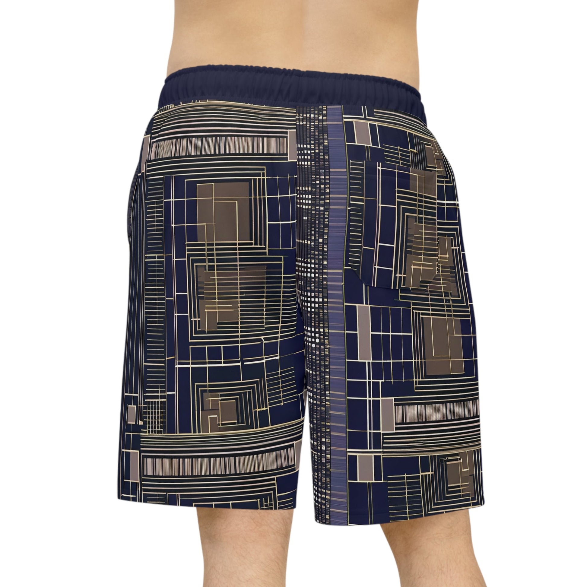 BKS Glyph Blueprint™ Athletic Long Shorts Printify bakabo.club