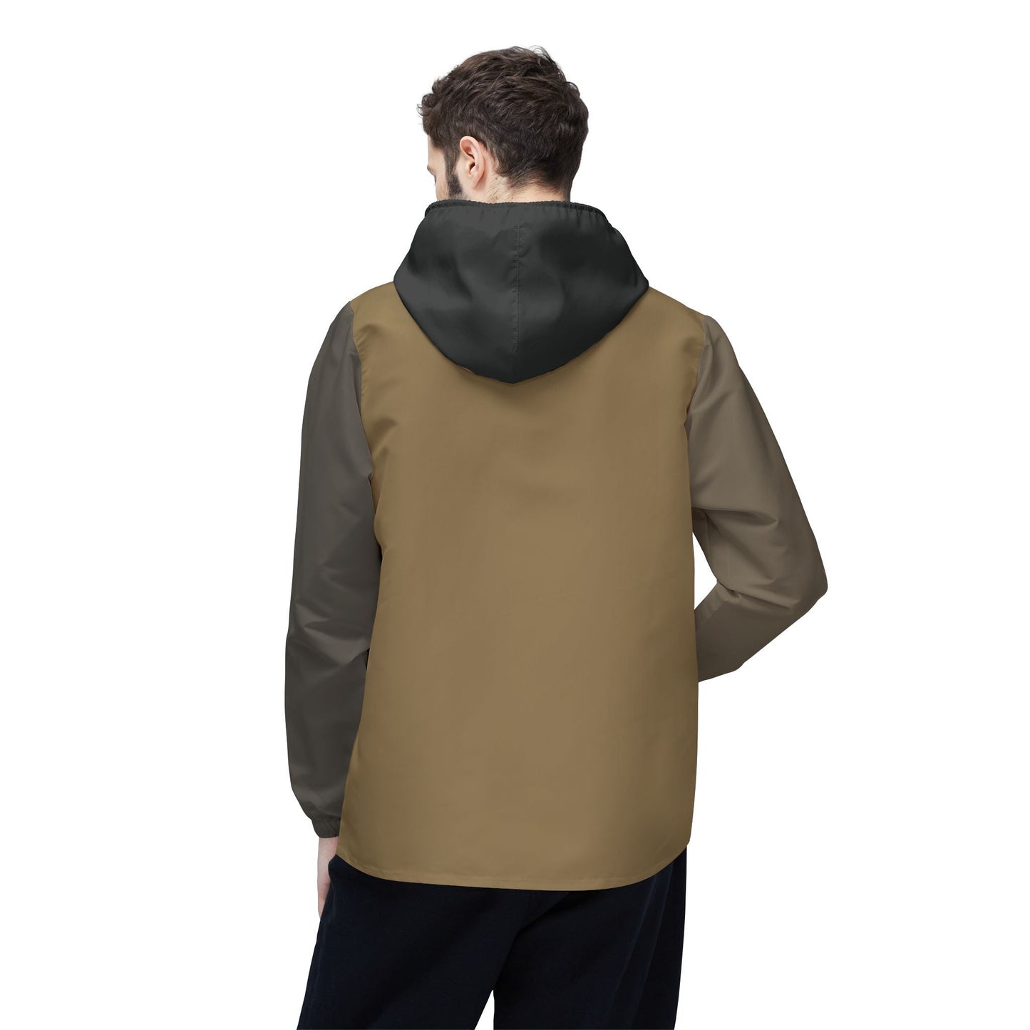 Olive Brown Lightweight Windbreaker Jacket – Packable Hooded Shell Printify bakabo.club