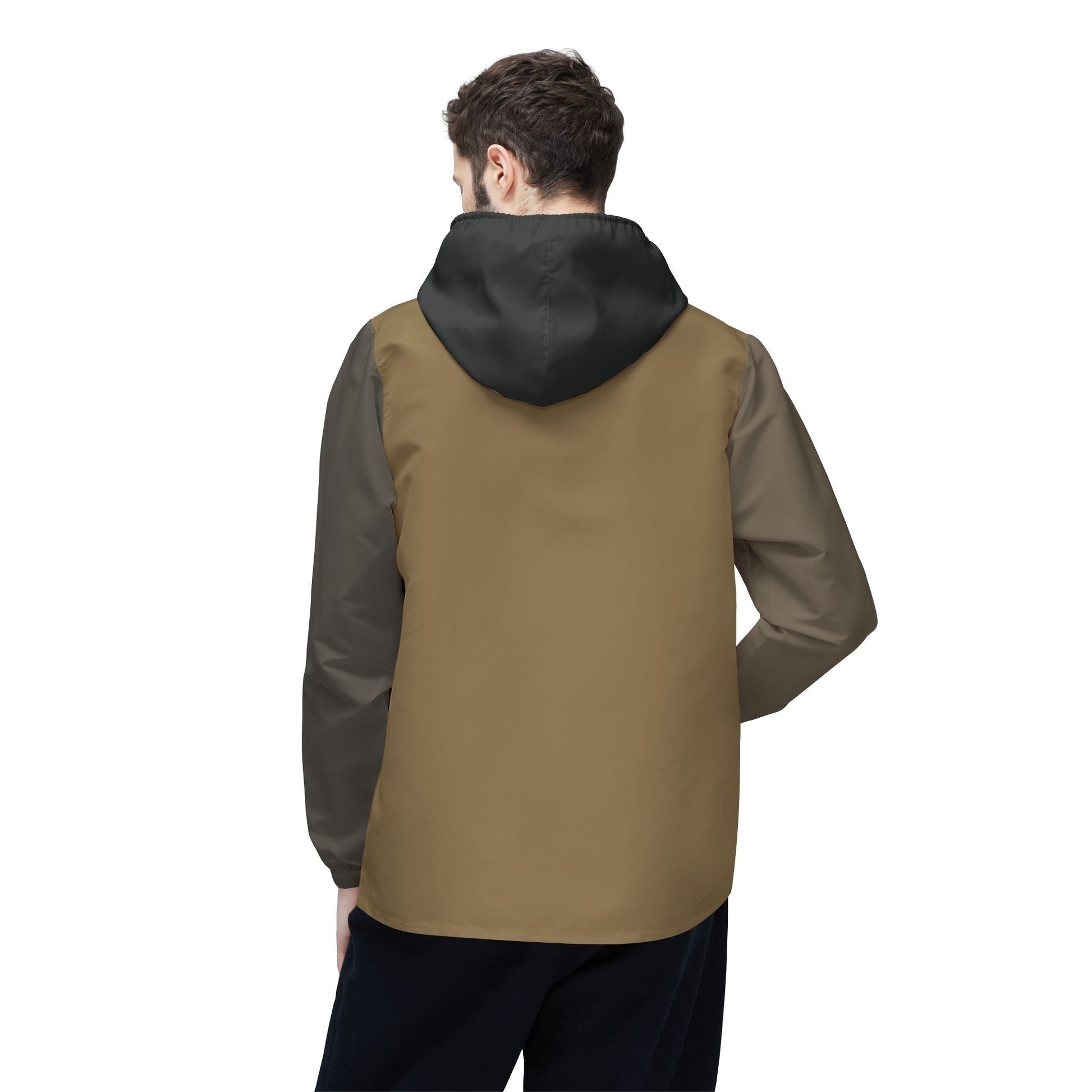 Olive Brown Lightweight Windbreaker Jacket – Packable Hooded Shell Printify bakabo.club