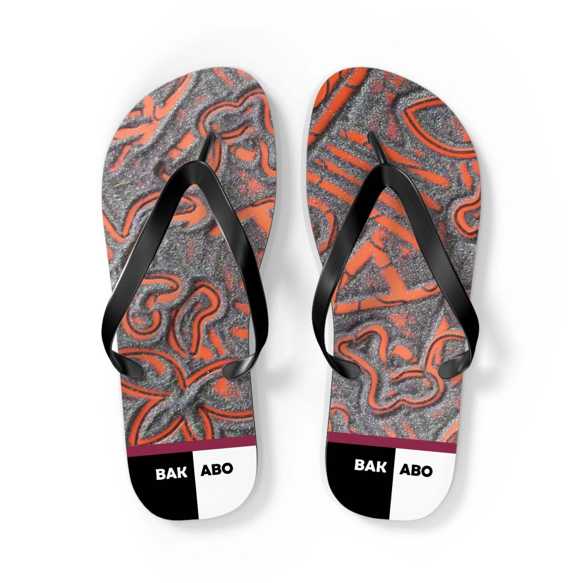 Abstract Coral Pattern Flip Flops — Artistic Summer Beach Sandals Printify bakabo.club