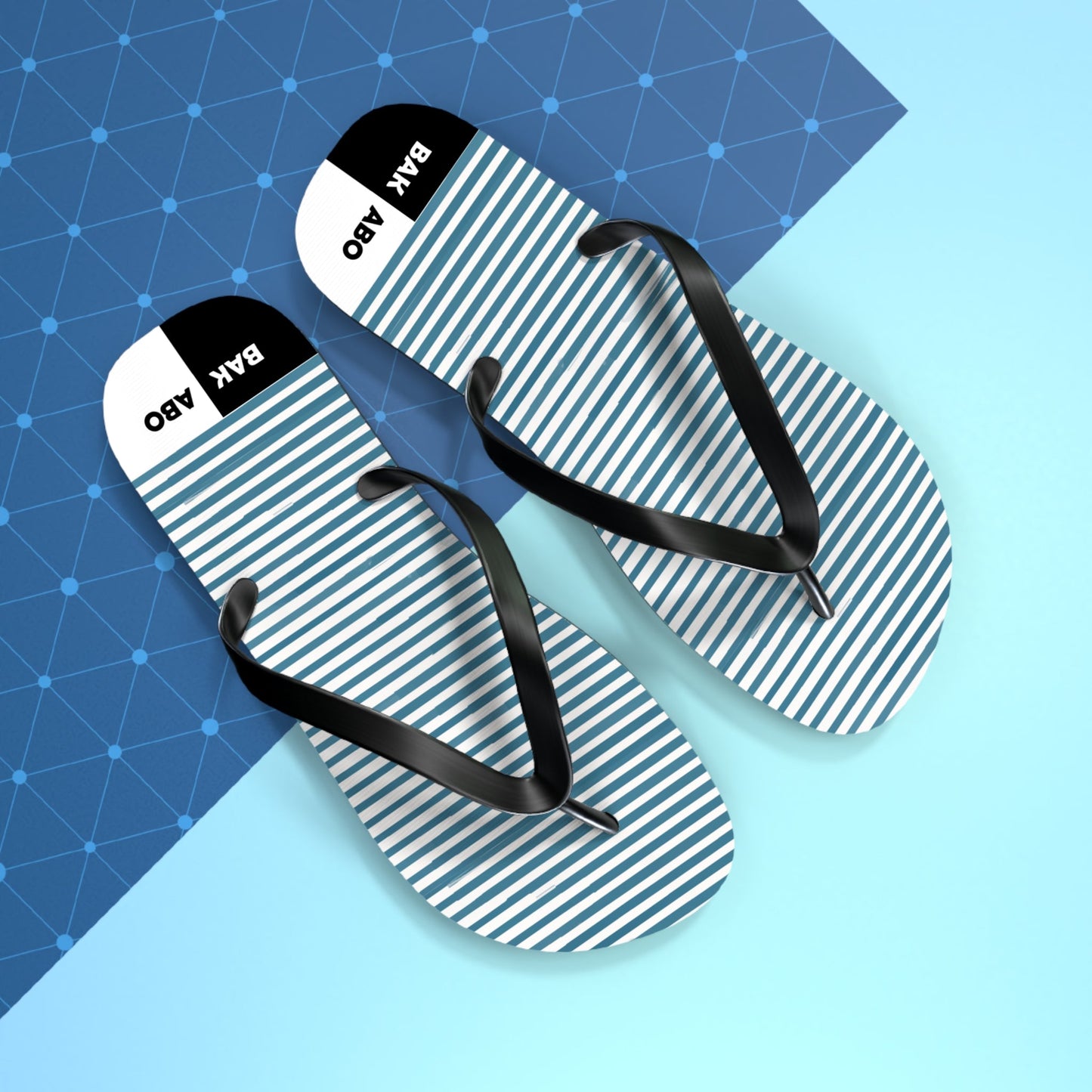 Striped Beach Flip Flops – Blue Nautical Summer Sandals Printify bakabo.club