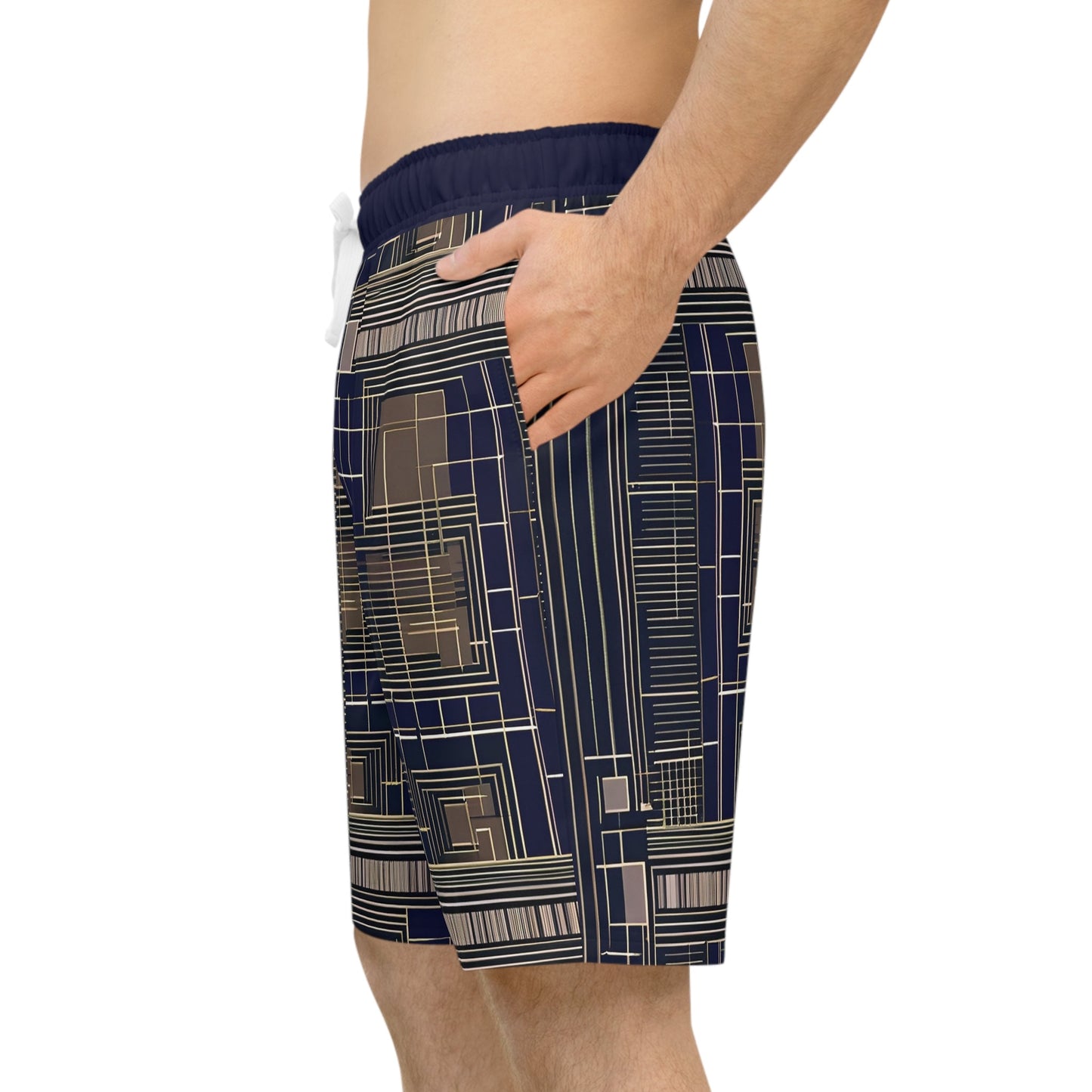 BKS Glyph Blueprint™ Athletic Long Shorts Printify bakabo.club