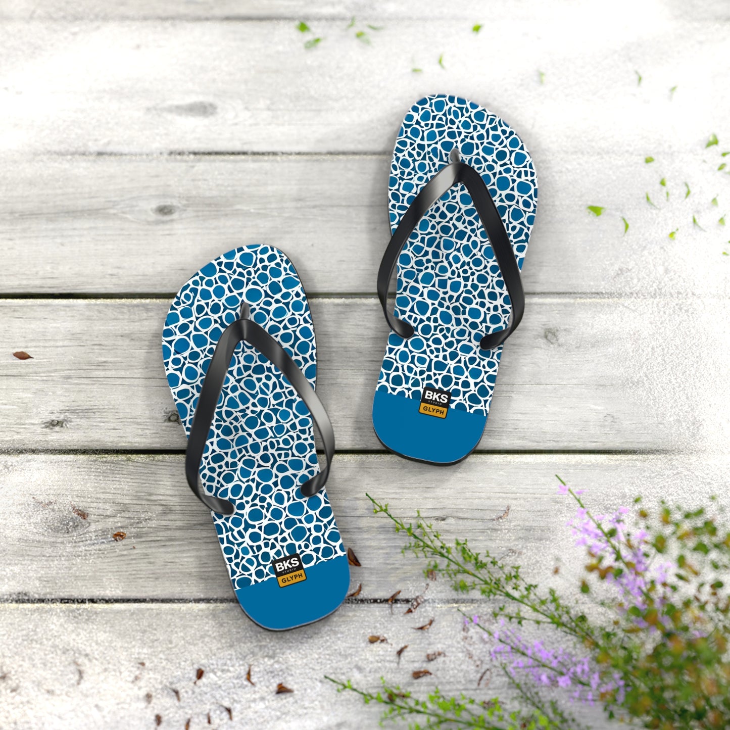 BKS Glyph Blue Mosaic™ Flip Flops