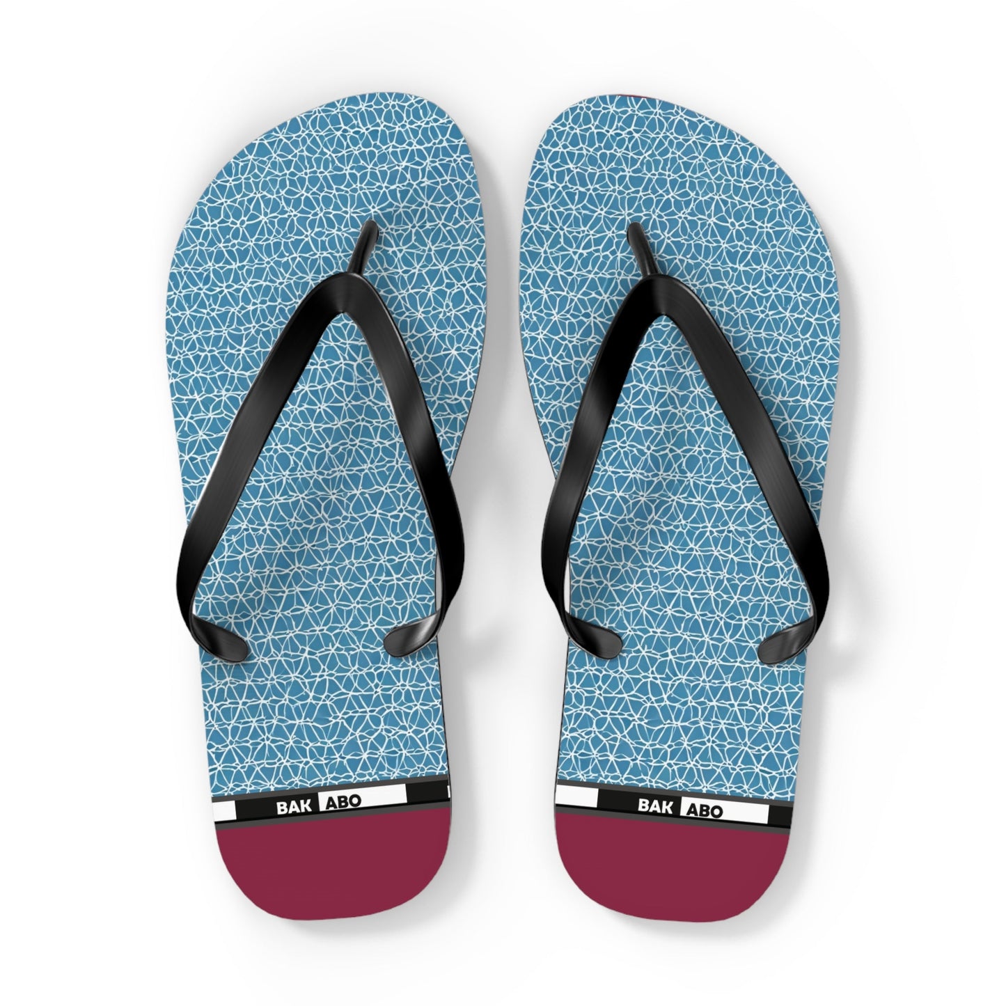 Blue Geometric Flip Flops – Lightweight Summer Beach Sandals Printify bakabo.club