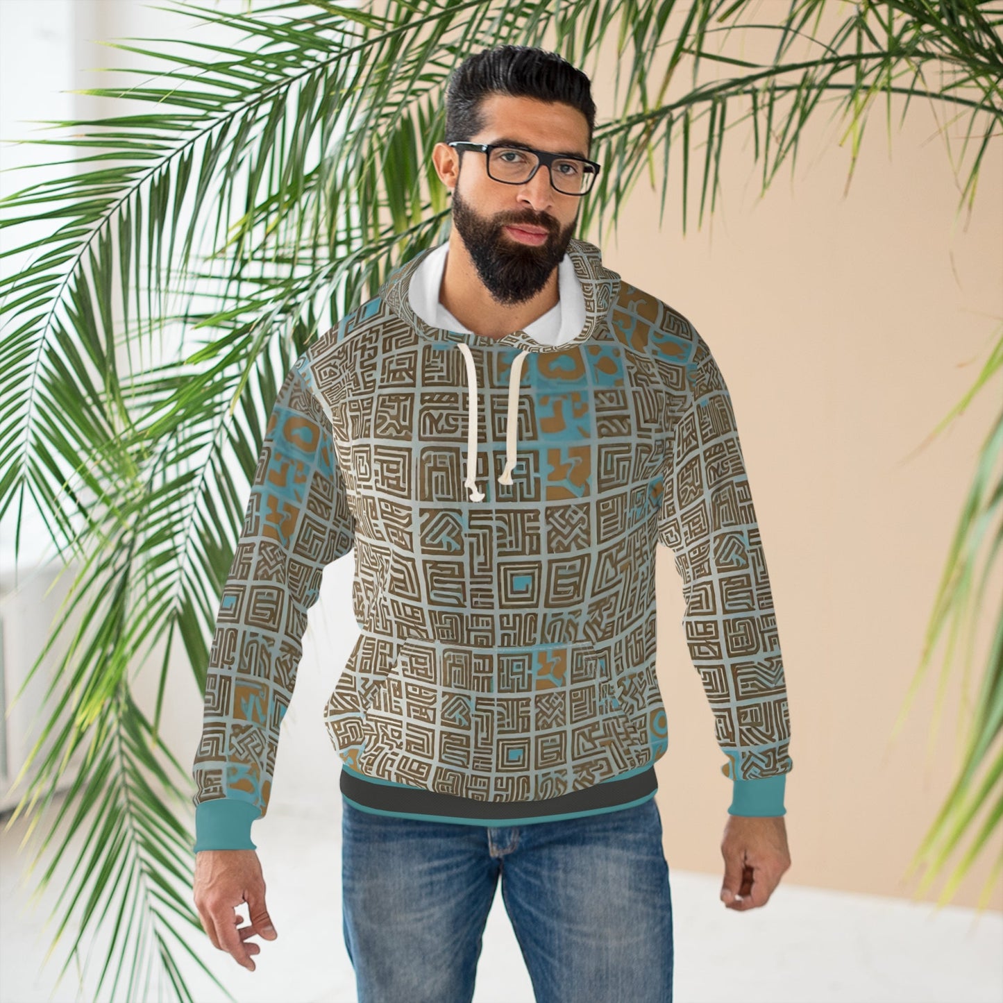 BKS Glyph Maze™ Pullover Hoodie Printify bakabo.club