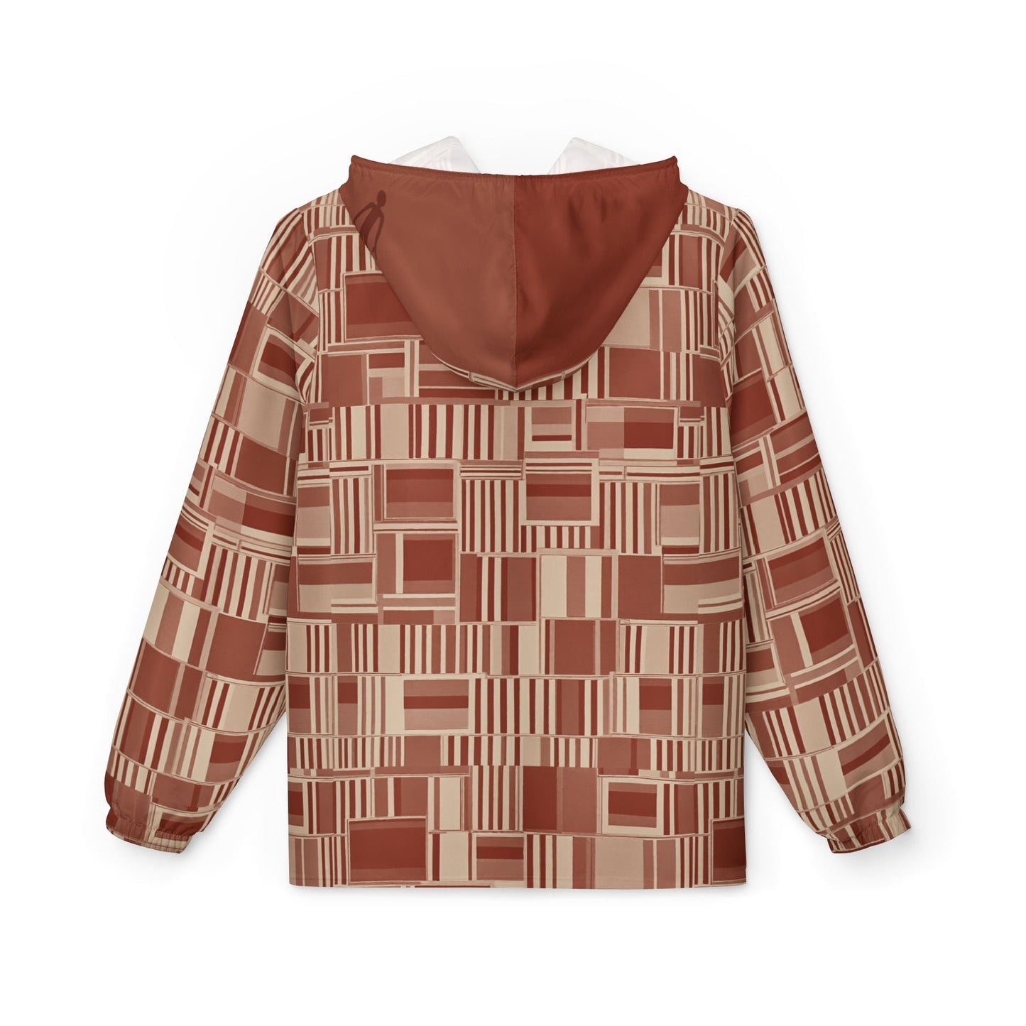 Retro Geo Pattern Windbreaker Jacket Printify bakabo.club