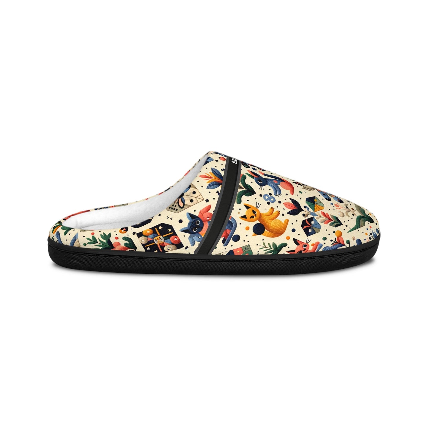 Folk Floral Women's Indoor Slippers — Cozy Patterned House Shoes BakAbo Studio BKS bakabo.club