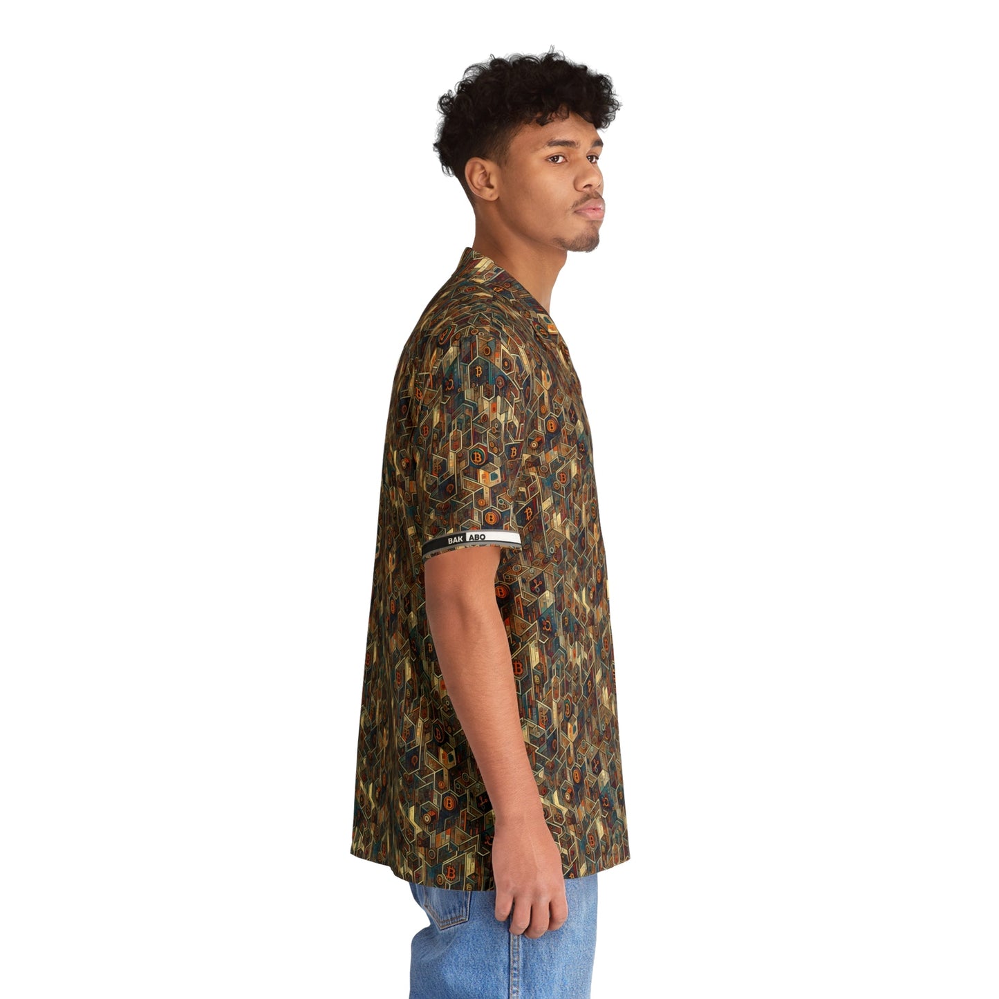 Retro Geometric Hawaiian Shirt — Vintage Brown Tiki Pattern Aloha Shirt Printify bakabo.club