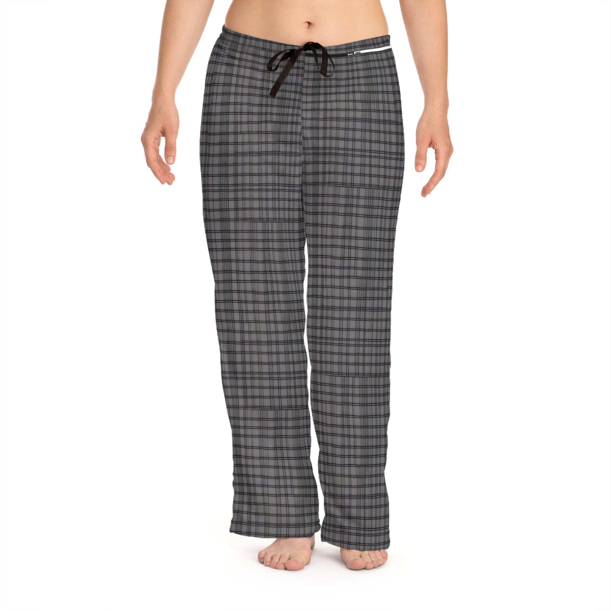 Gray Plaid Women's Pajama Pants — Cozy Lounge Sleepwear Printify bakabo.club