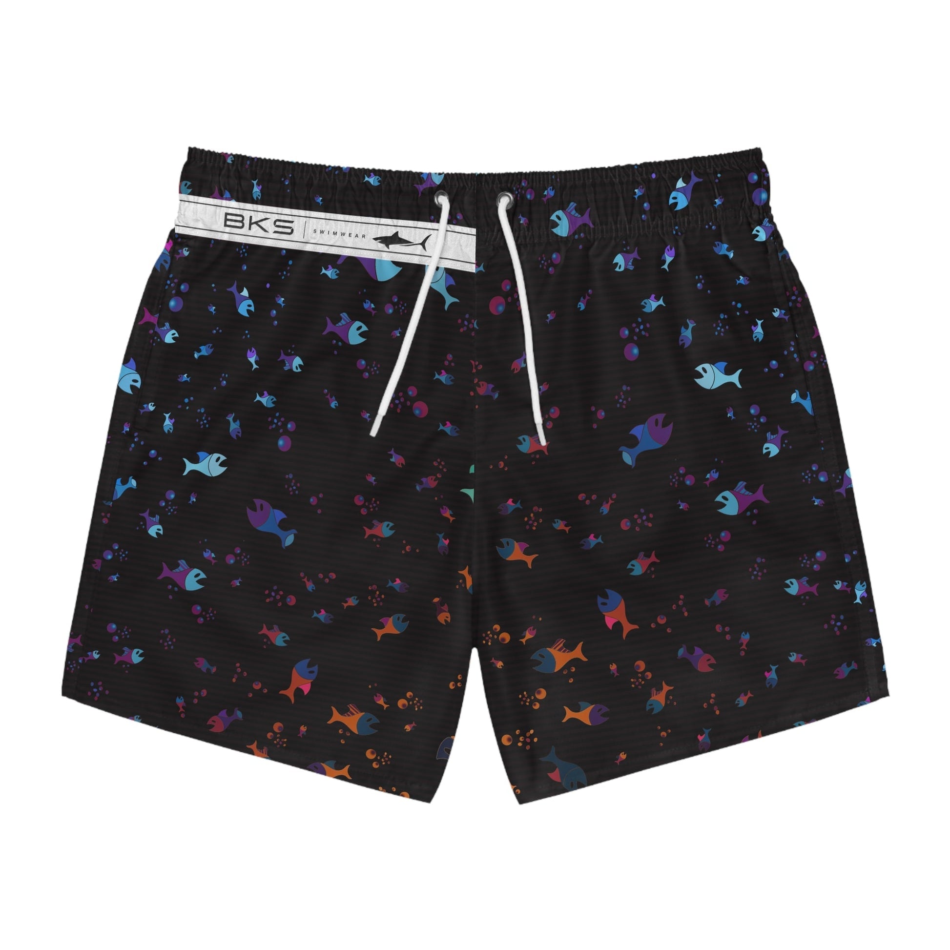 Swim Trunks — Colorful Neon Fox Pattern All-Over-Print