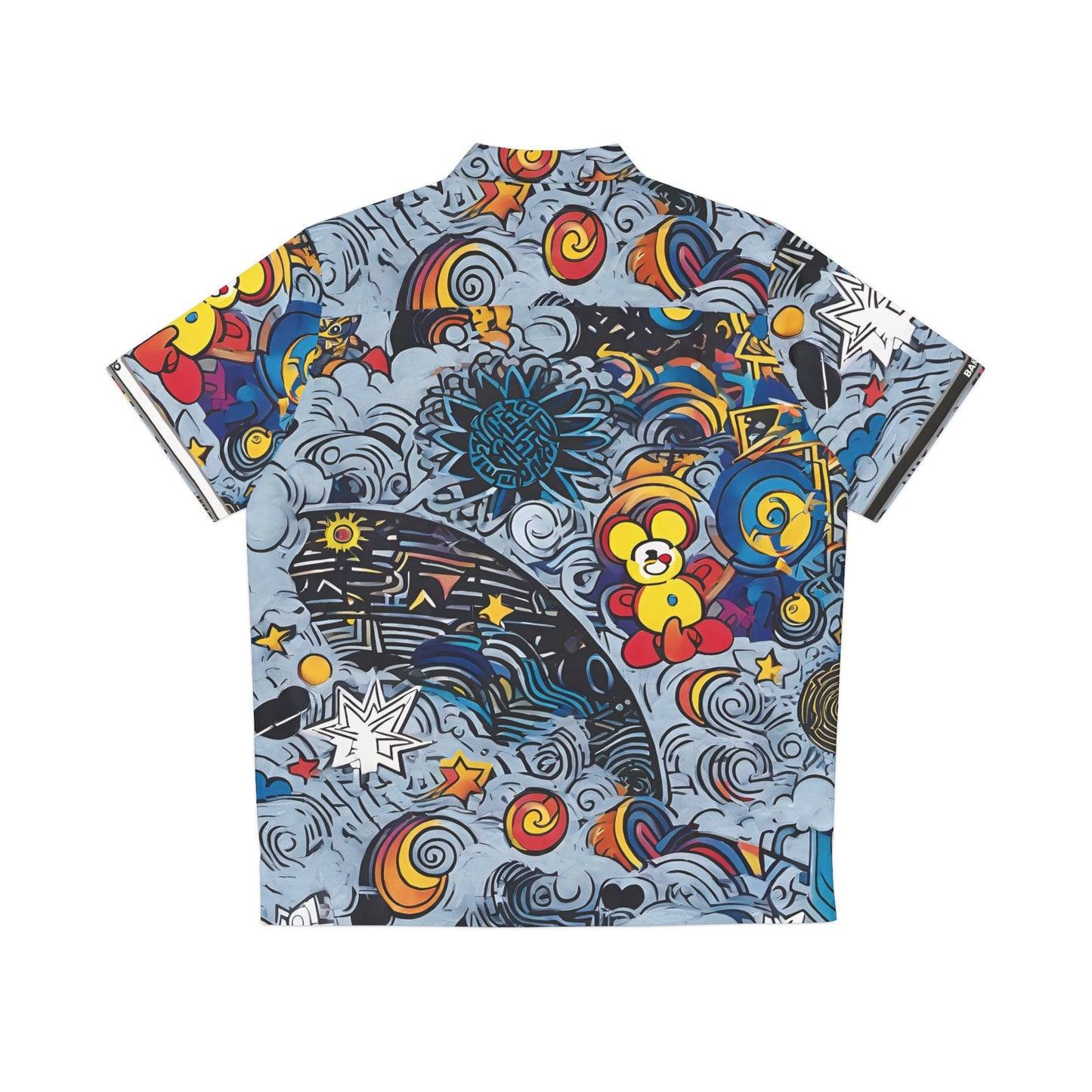 Psychedelic Surf Art Hawaiian Shirt — Colorful Ocean Waves & Stars AOP Printify bakabo.club