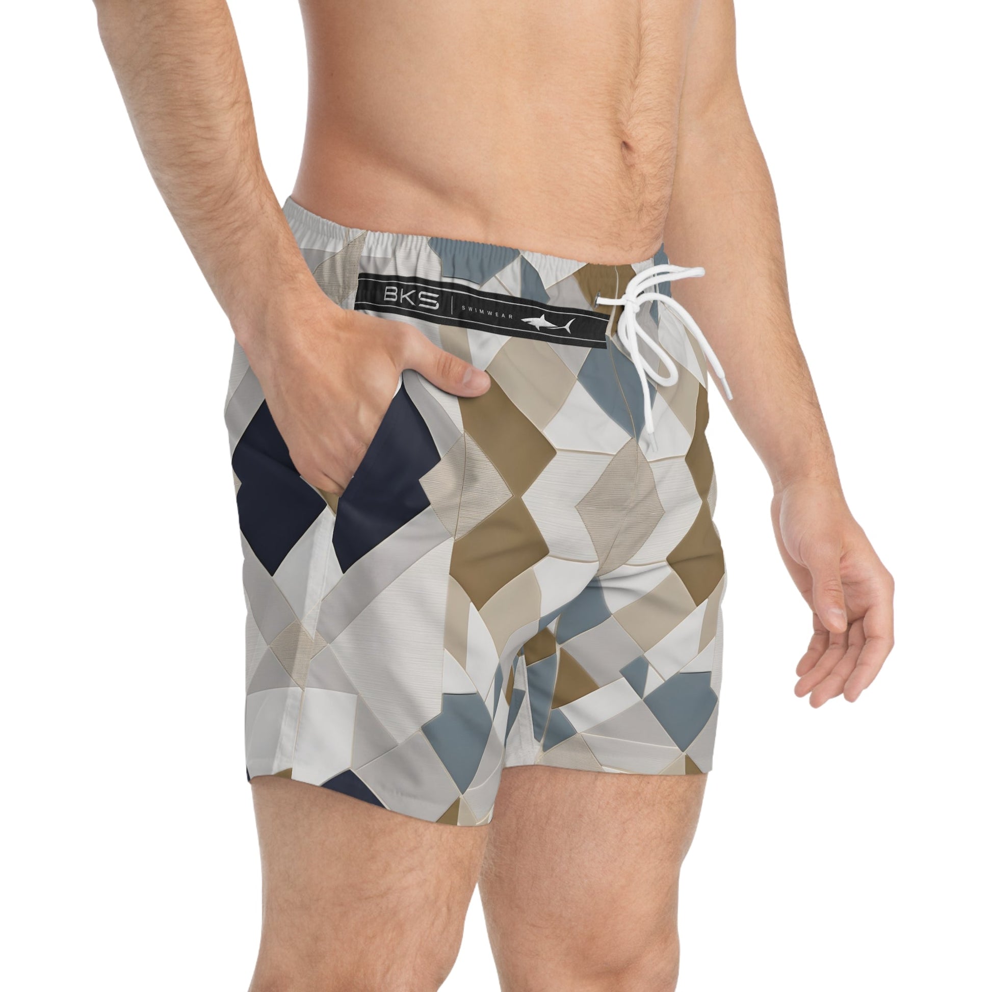BKS Riviera Facet™ Swim Trunks Printify bakabo.club