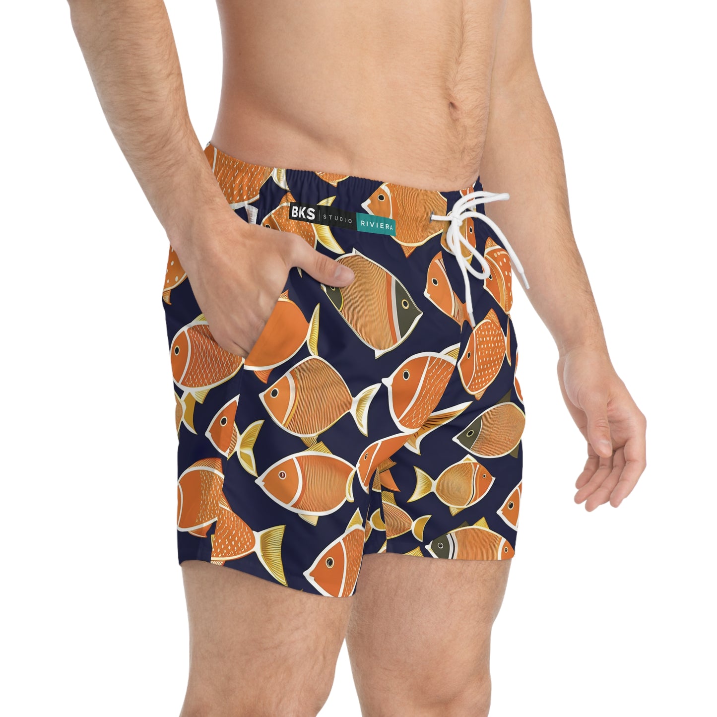 BKS Riviera Orange Fish™ Swim Trunks