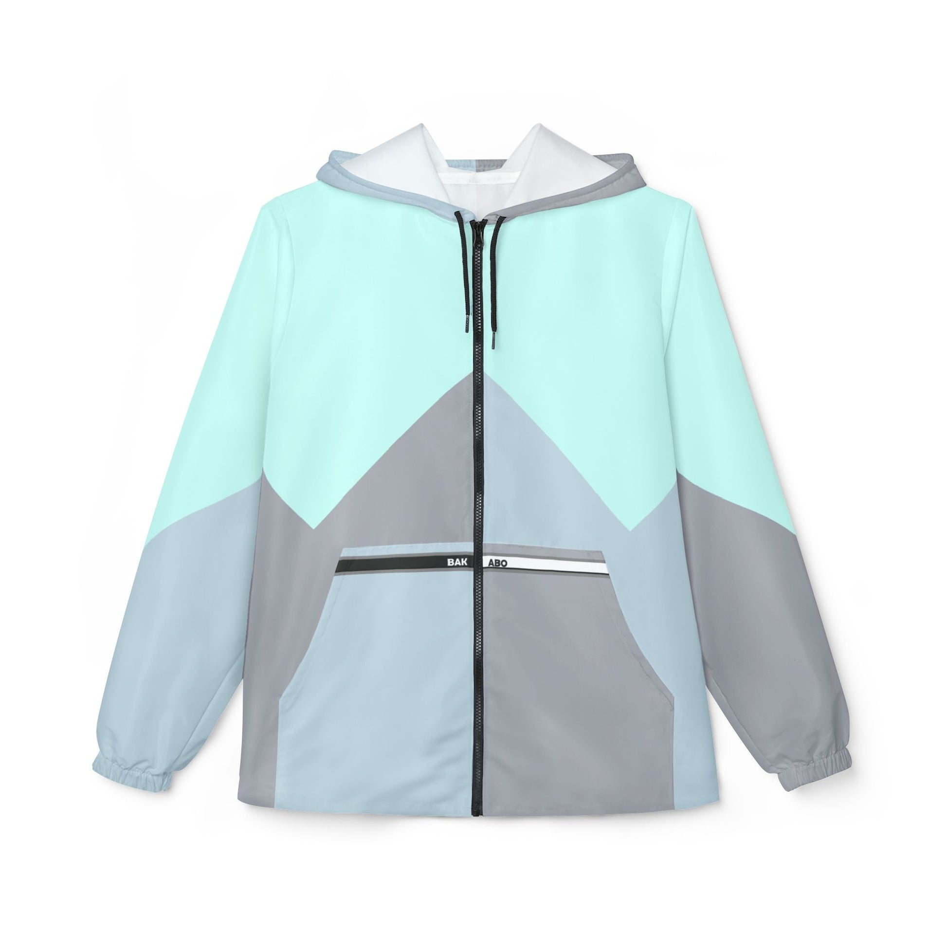 Colorblock Chevron Windbreaker Jacket — Lightweight Hooded Outdoor Shell Printify bakabo.club