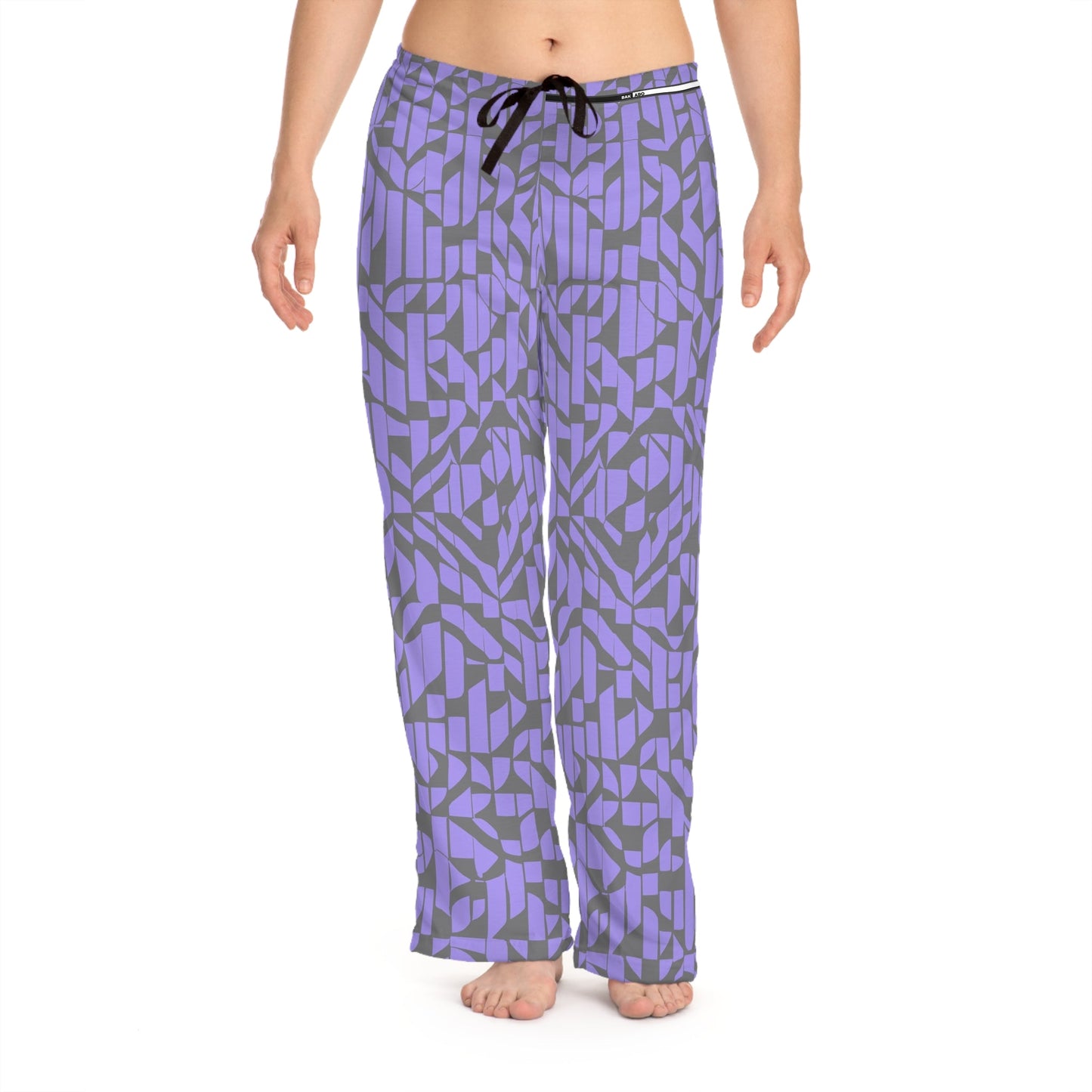 Purple Geometric Lounge Pajama Pants — Women's Cozy Sleepwear Printify bakabo.club