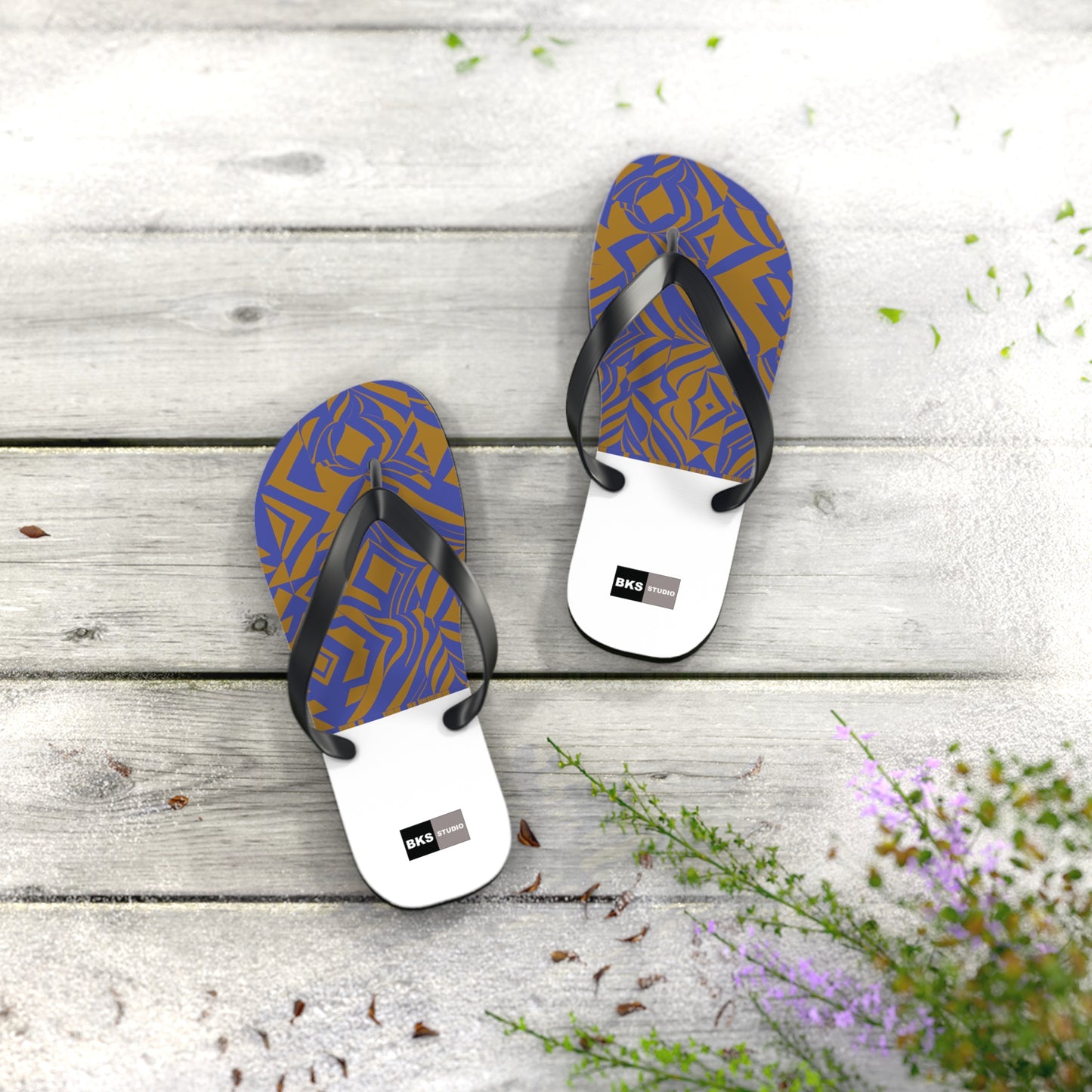 BKS Glyph Blue Gold™ Flip Flops