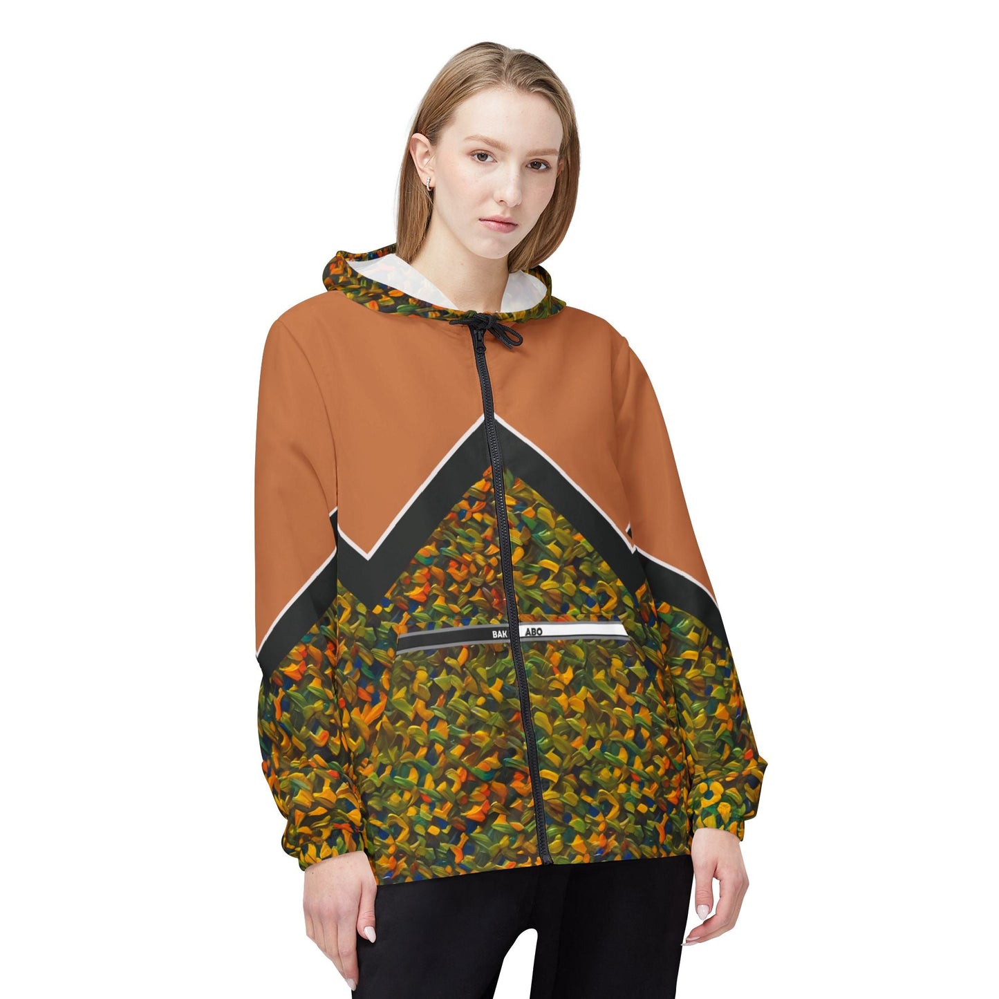 Autumn Camo Chevron Windbreaker Printify bakabo.club