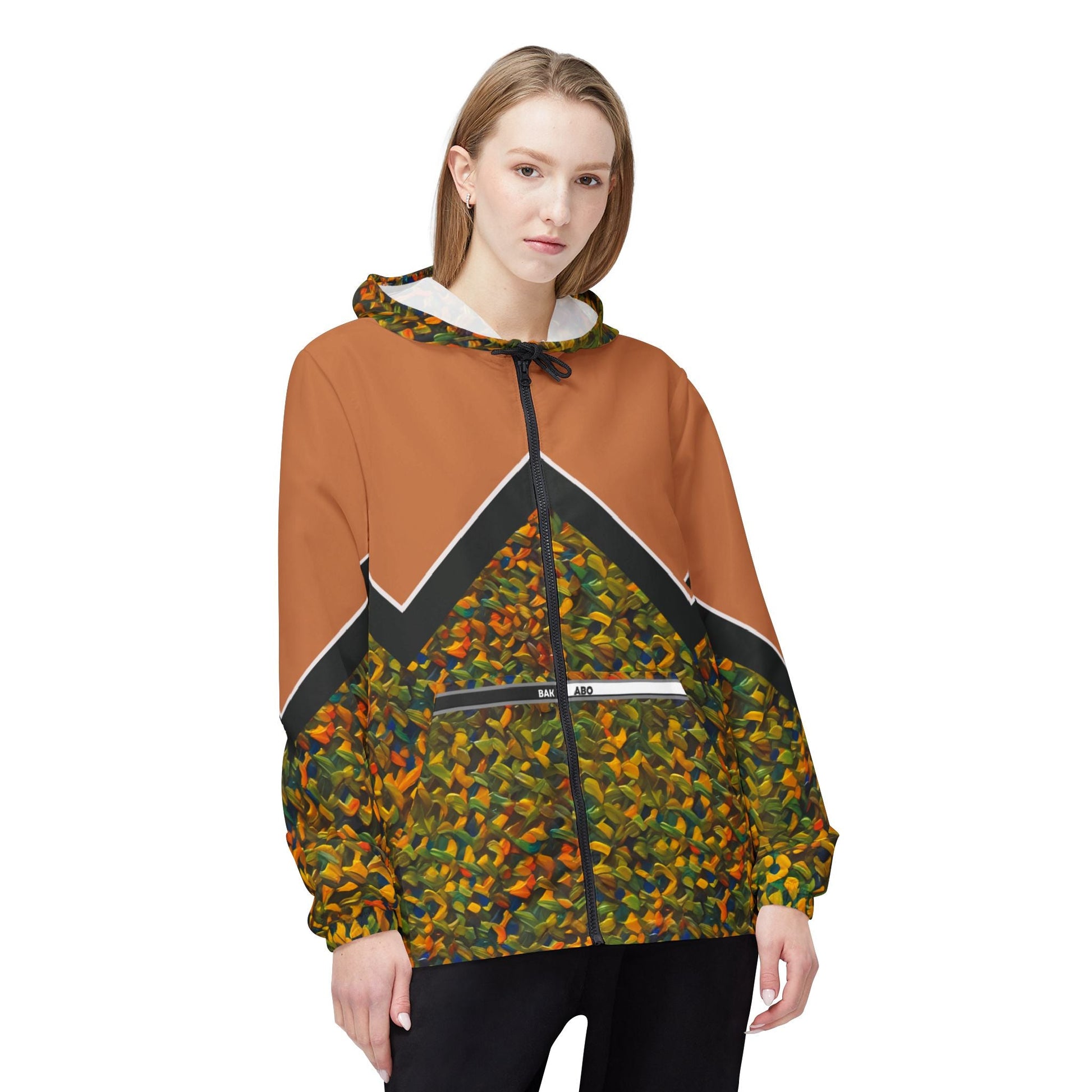 Autumn Camo Chevron Windbreaker Printify bakabo.club