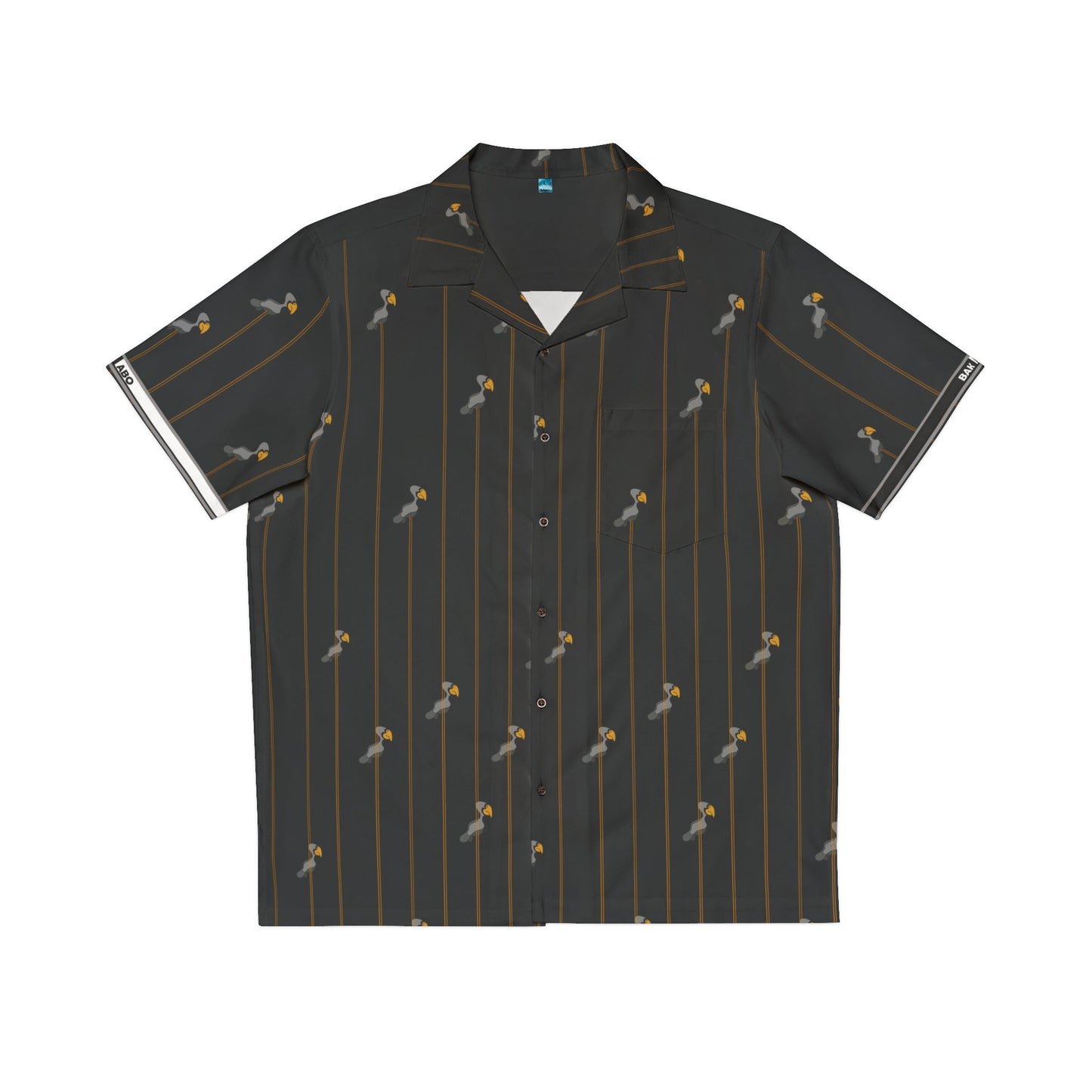Men's Hawaiian Shirt — Vintage Palm Pinstripe AOP Printify bakabo.club