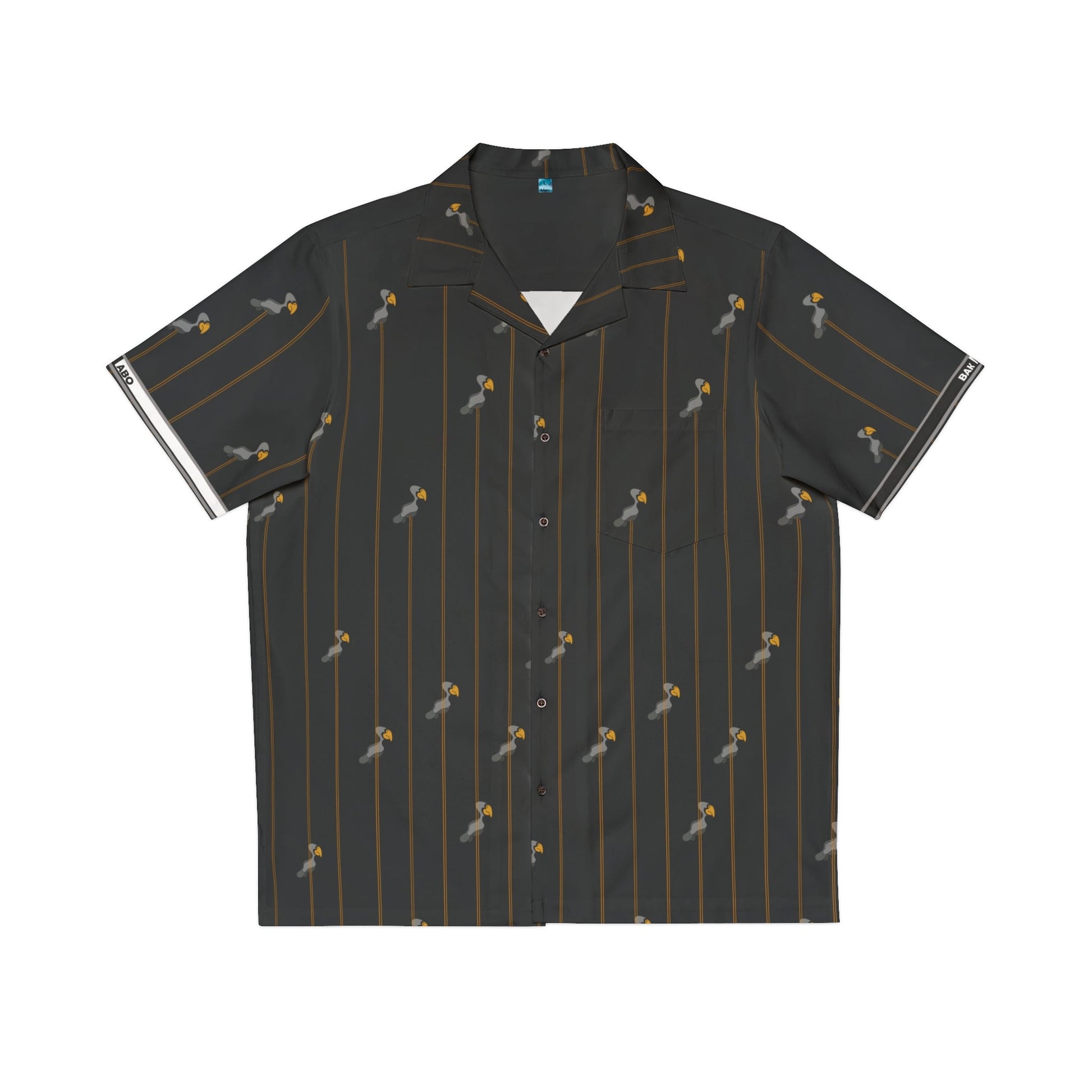 Men's Hawaiian Shirt — Vintage Palm Pinstripe AOP Printify bakabo.club