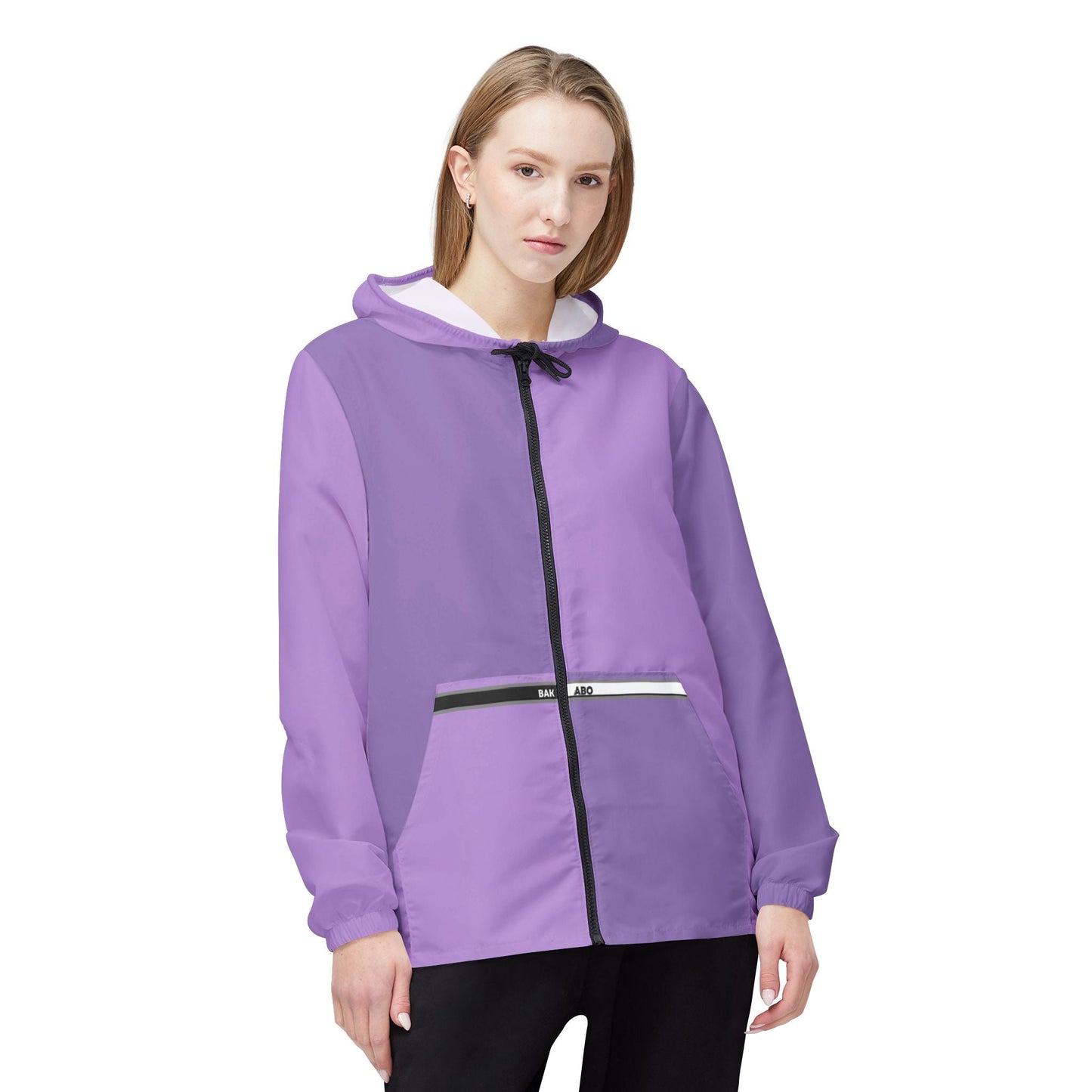 Lavender Purple Hooded Windbreaker Jacket — Lightweight All-Over Print Printify bakabo.club