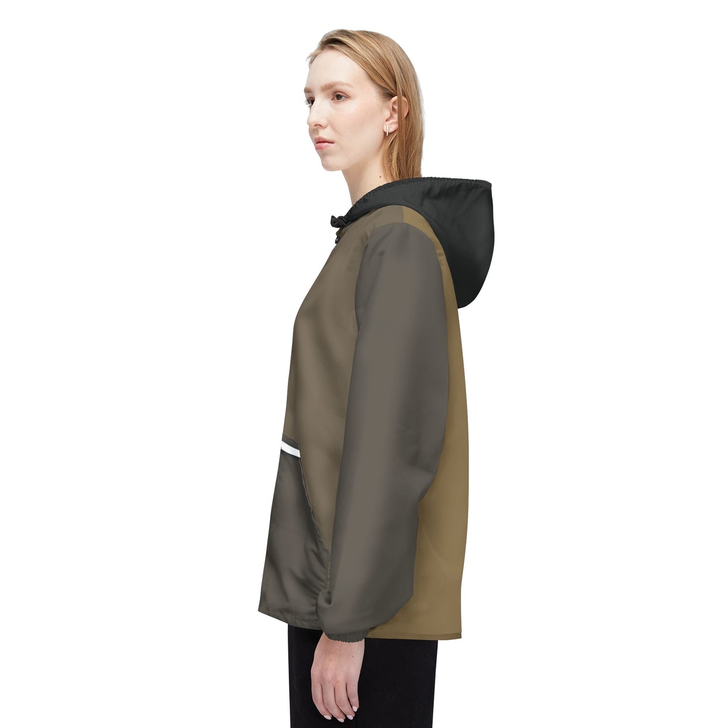Olive Brown Lightweight Windbreaker Jacket – Packable Hooded Shell Printify bakabo.club