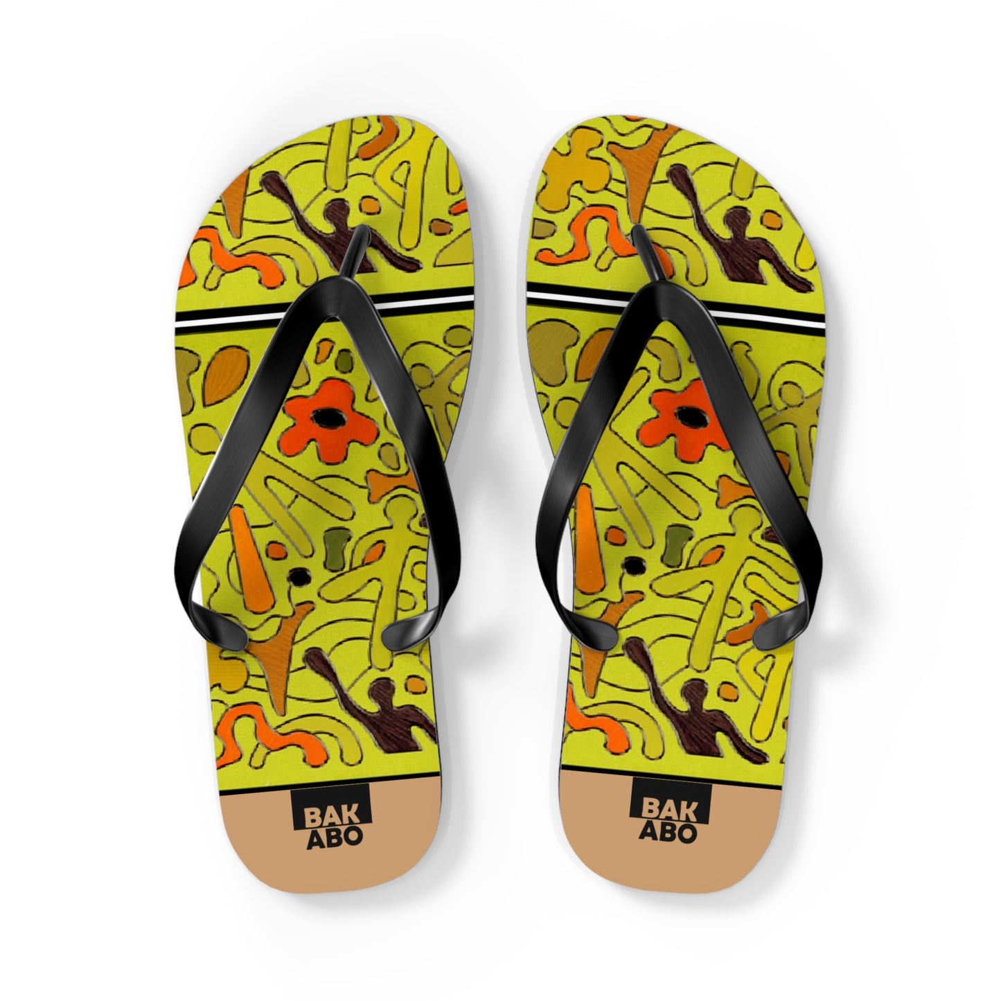 Whimsical Footprints (BKS)🐞Flip Flops