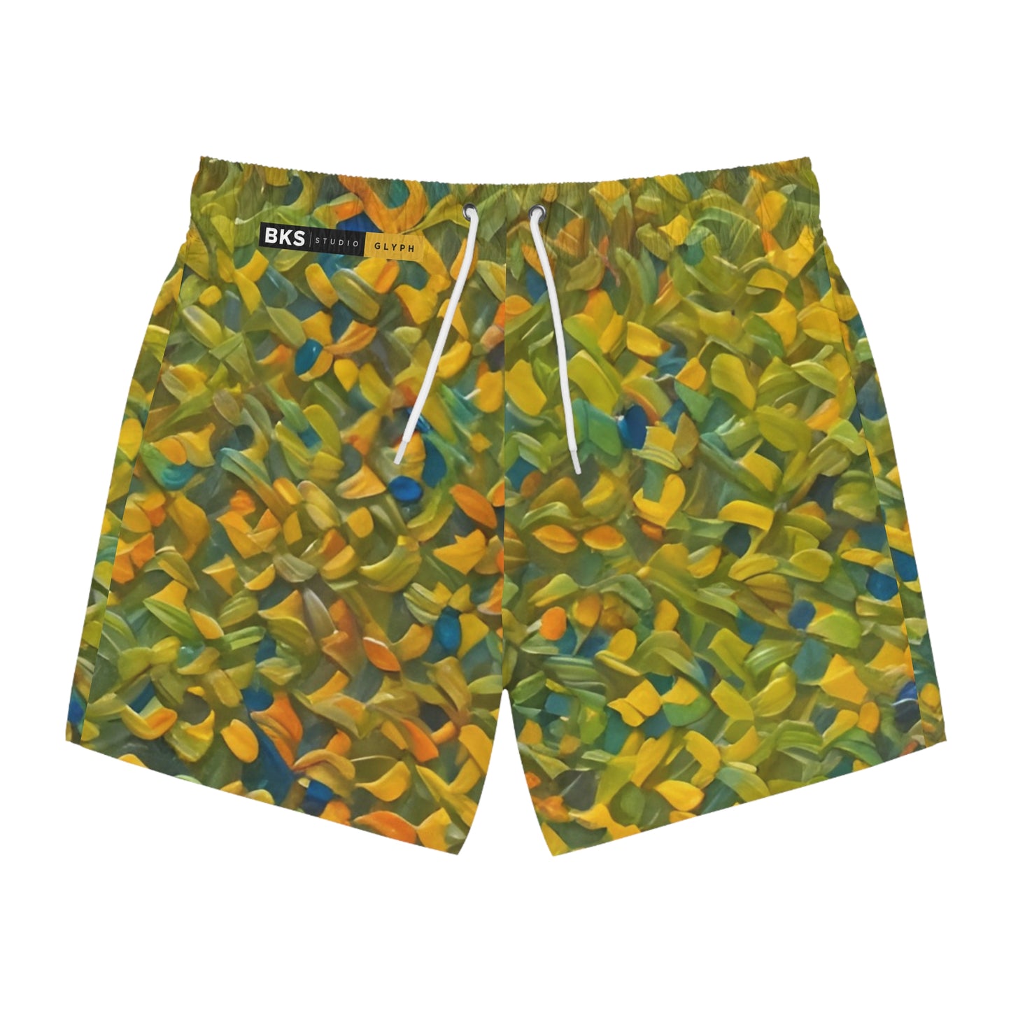 BKS Glyph Yellow Mosaic™ Swim Trunks