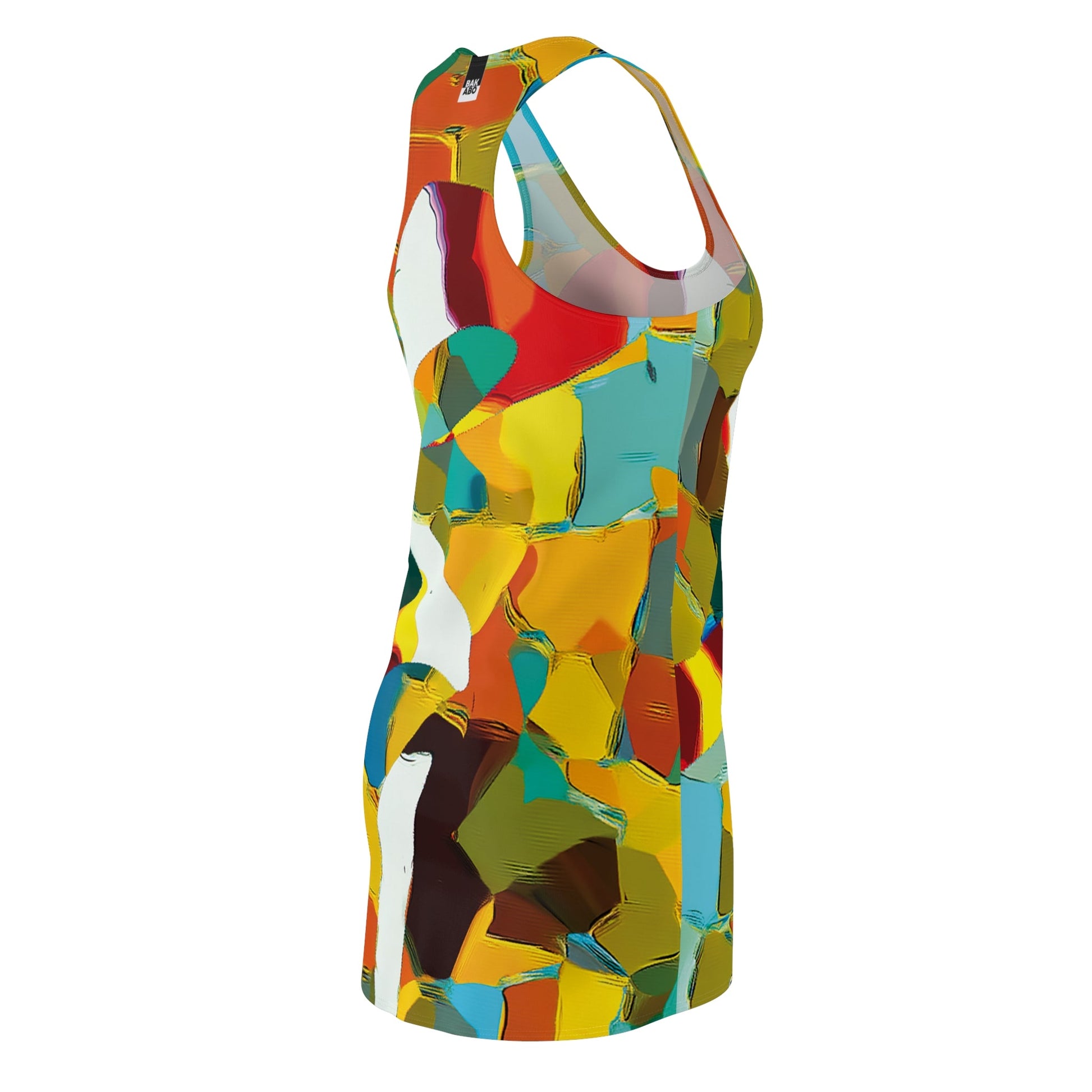 Abstract Color Splash Racerback Dress - Vibrant All-Over Print Printify bakabo.club