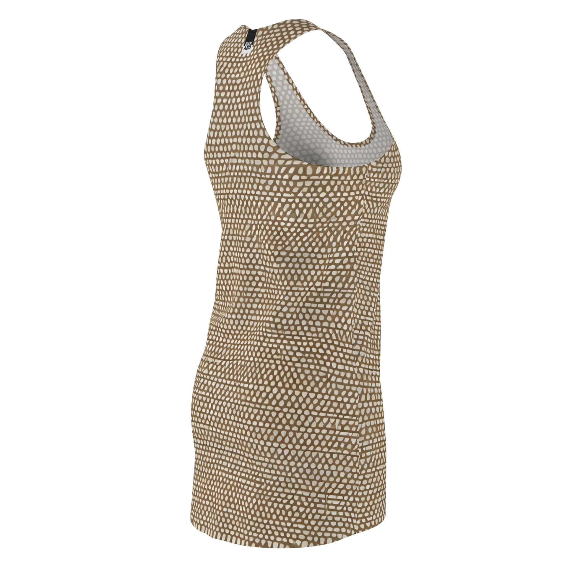 Beige Honeycomb Pattern Racerback Dress — All-Over Print Printify bakabo.club