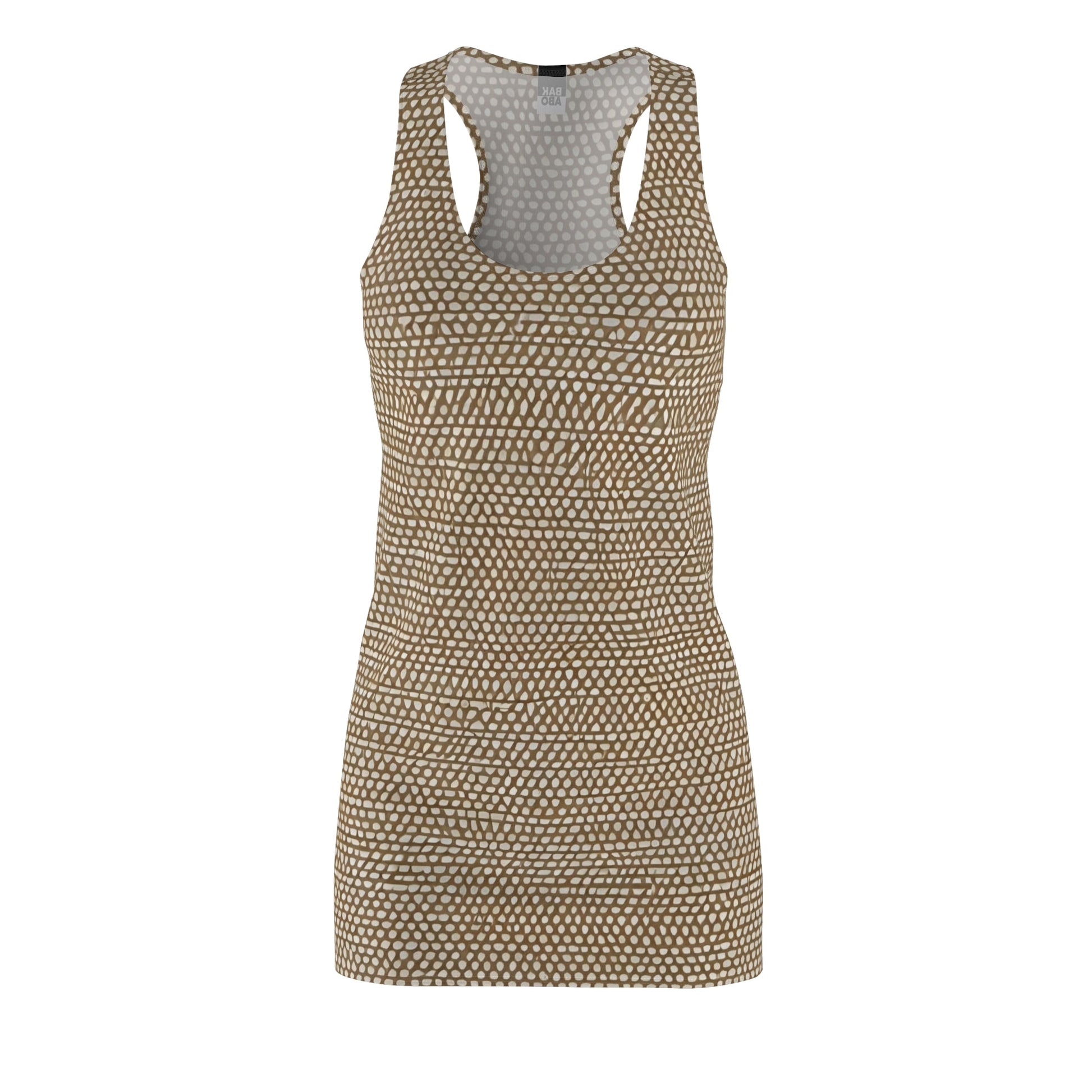 Beige Honeycomb Pattern Racerback Dress — All-Over Print Printify bakabo.club