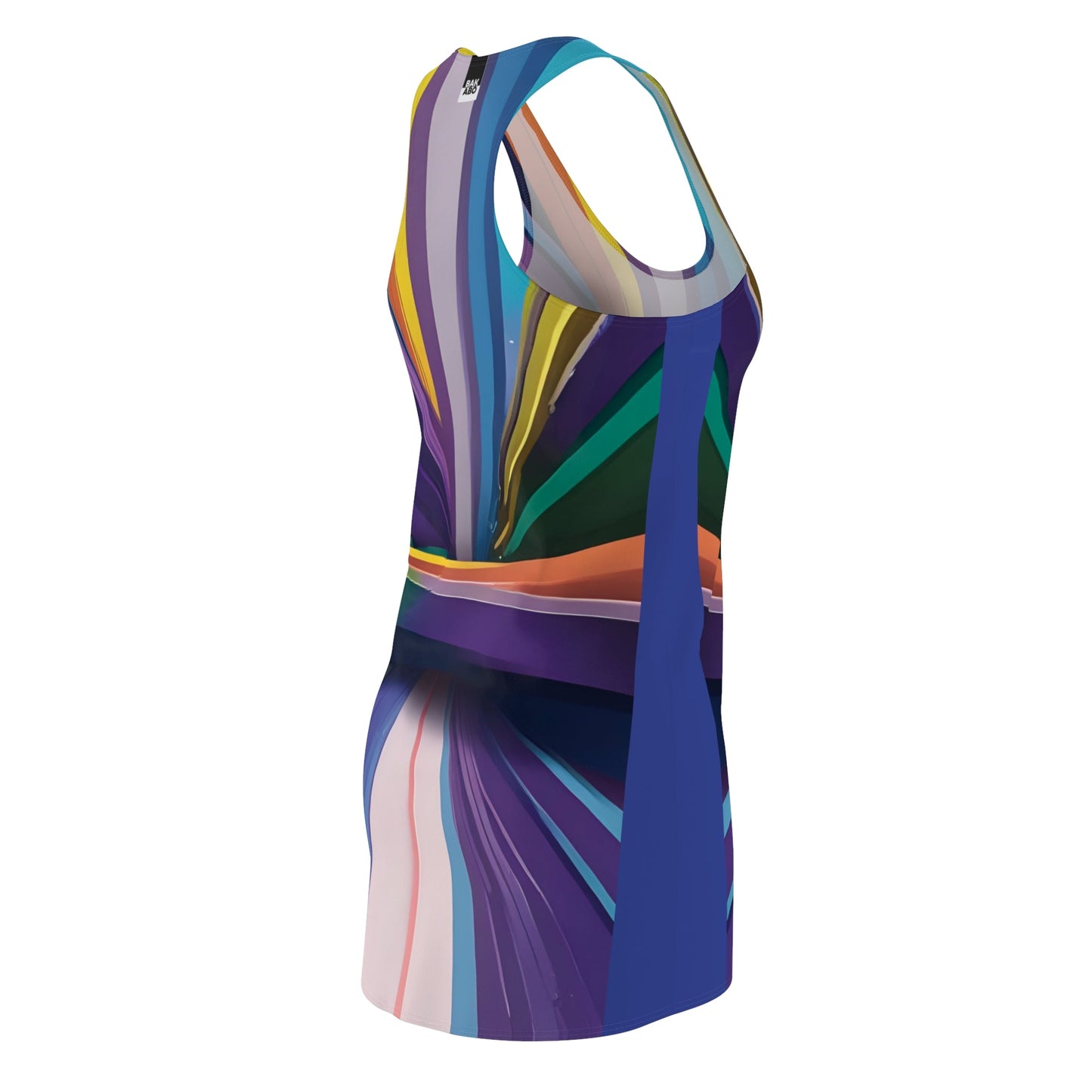 Abstract Rainbow Racerback Dress — Vibrant All-Over Print Printify bakabo.club