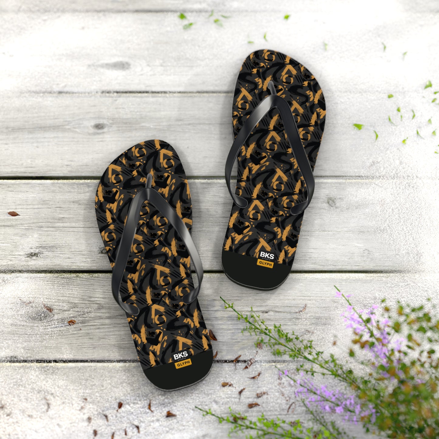 BKS Glyph Mosaic Sandals™ Flip Flops