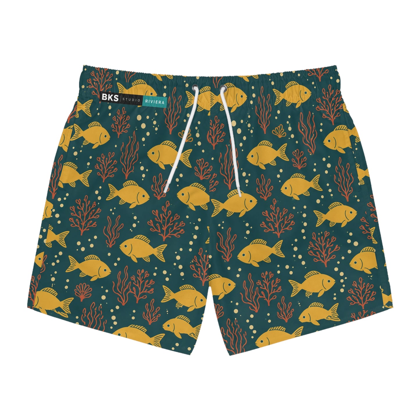 BKS Riviera Yellow Fish™ Swim Trunks