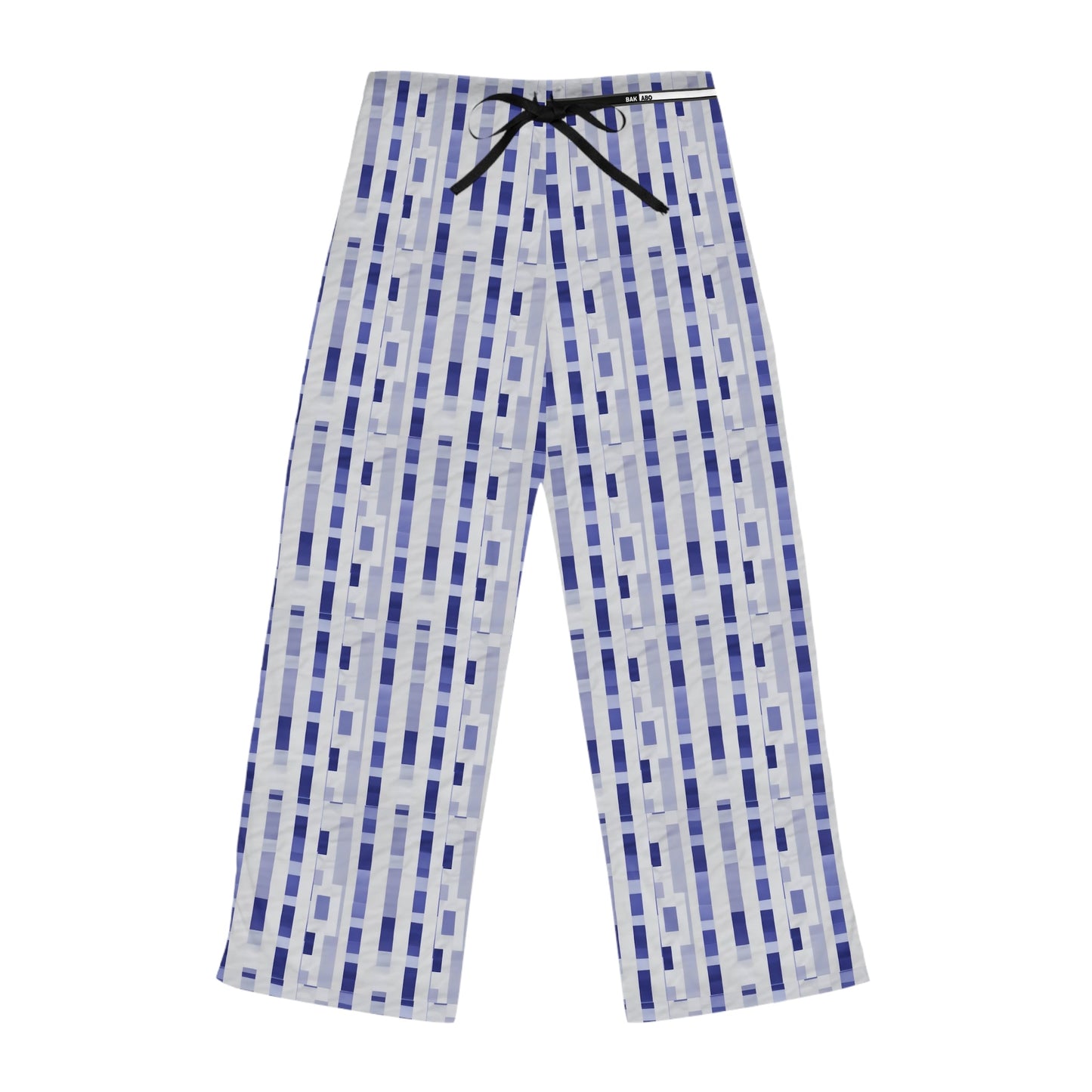 Blue Geometric Stripe Pajama Pants - Women's Cozy Lounge Sleepwear Printify bakabo.club