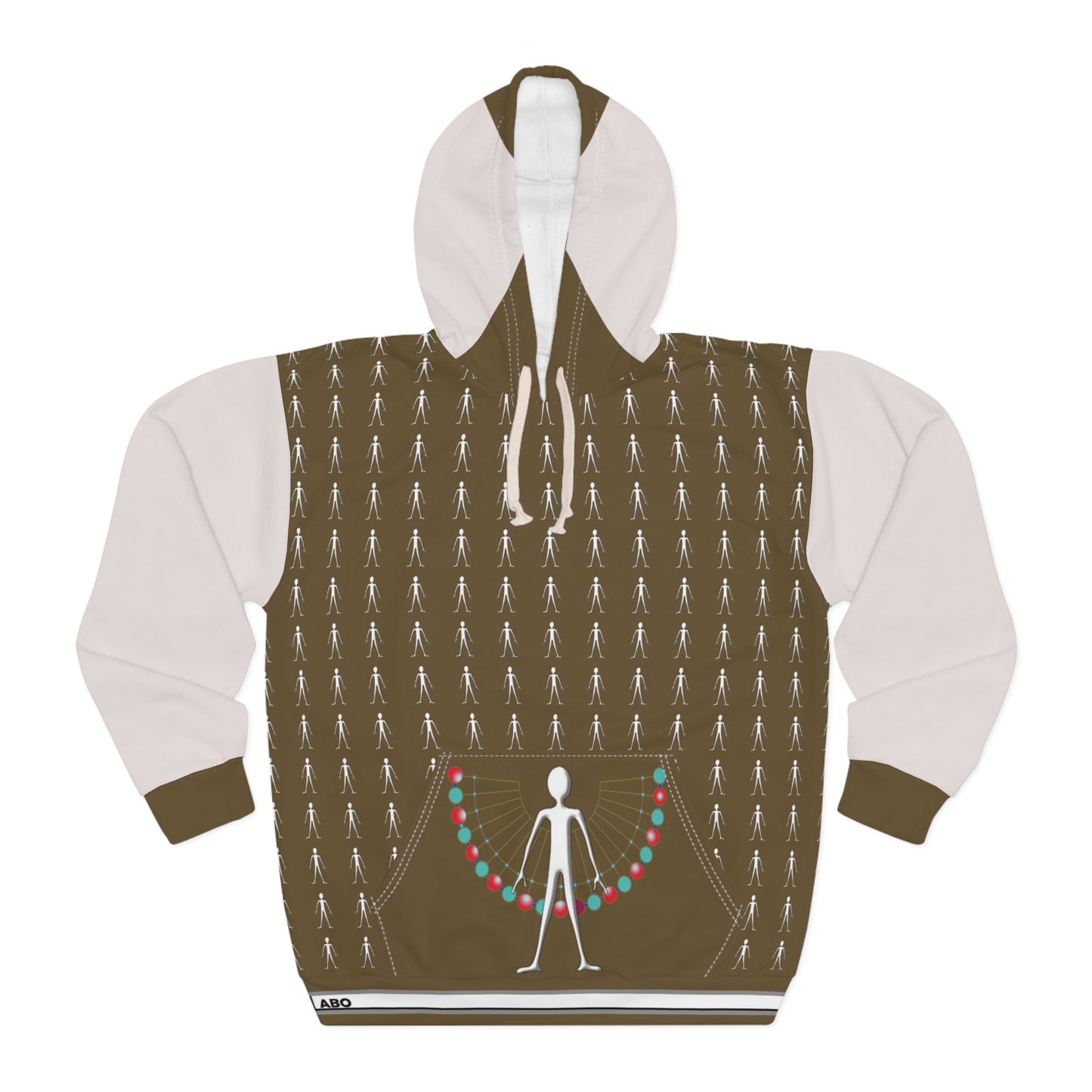 Skeleton String Lights Hoodie — Holiday Creepy Cute Pullover Printify bakabo.club