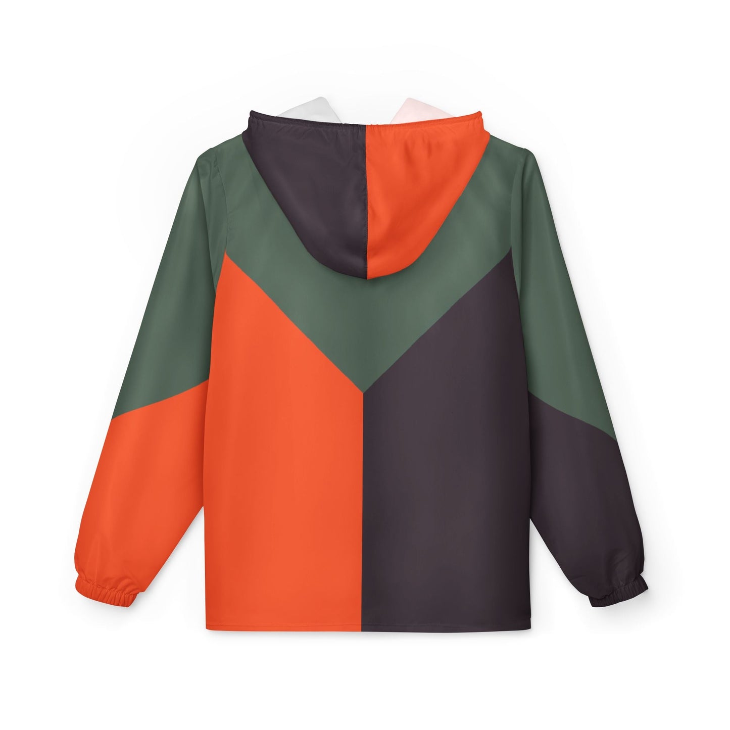Windbreaker Jacket – Retro Chevron Colorblock Hooded Windbreaker Printify bakabo.club