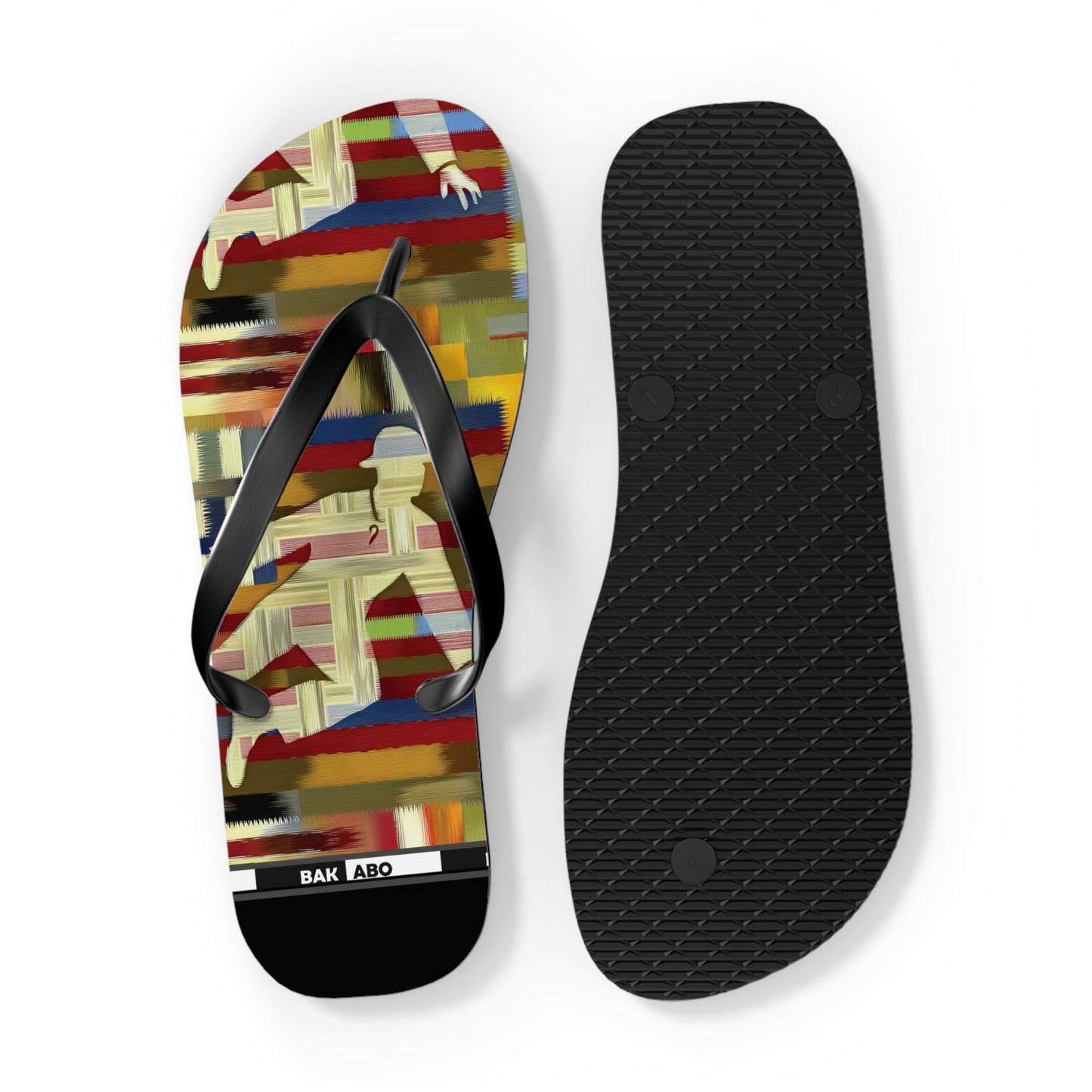Abstract Colorblock Flip Flops – Bold Geo Beach Sandals Printify bakabo.club