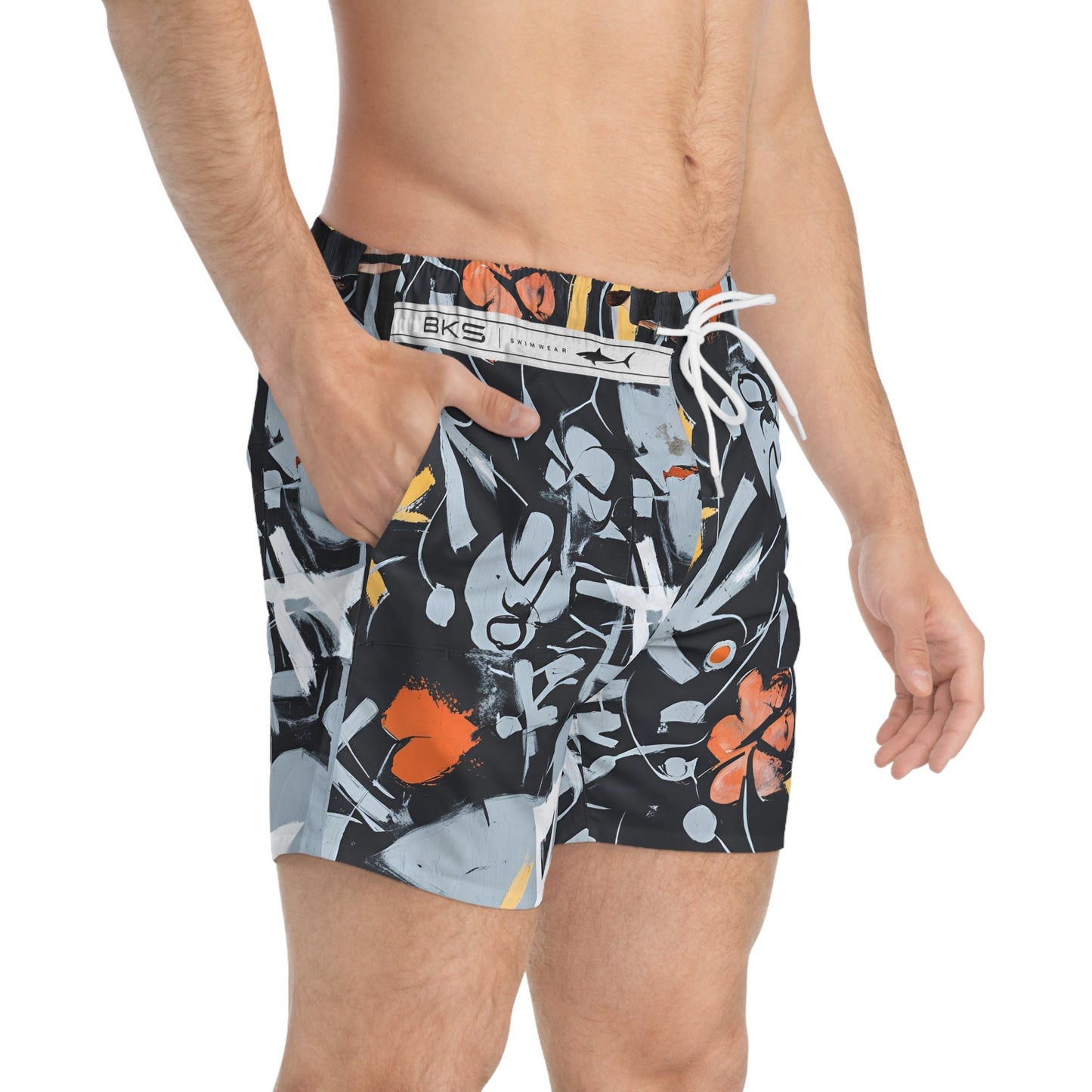 Graffiti Heart Swim Trunks — Abstract Street Art AOP Boardshorts Printify bakabo.club