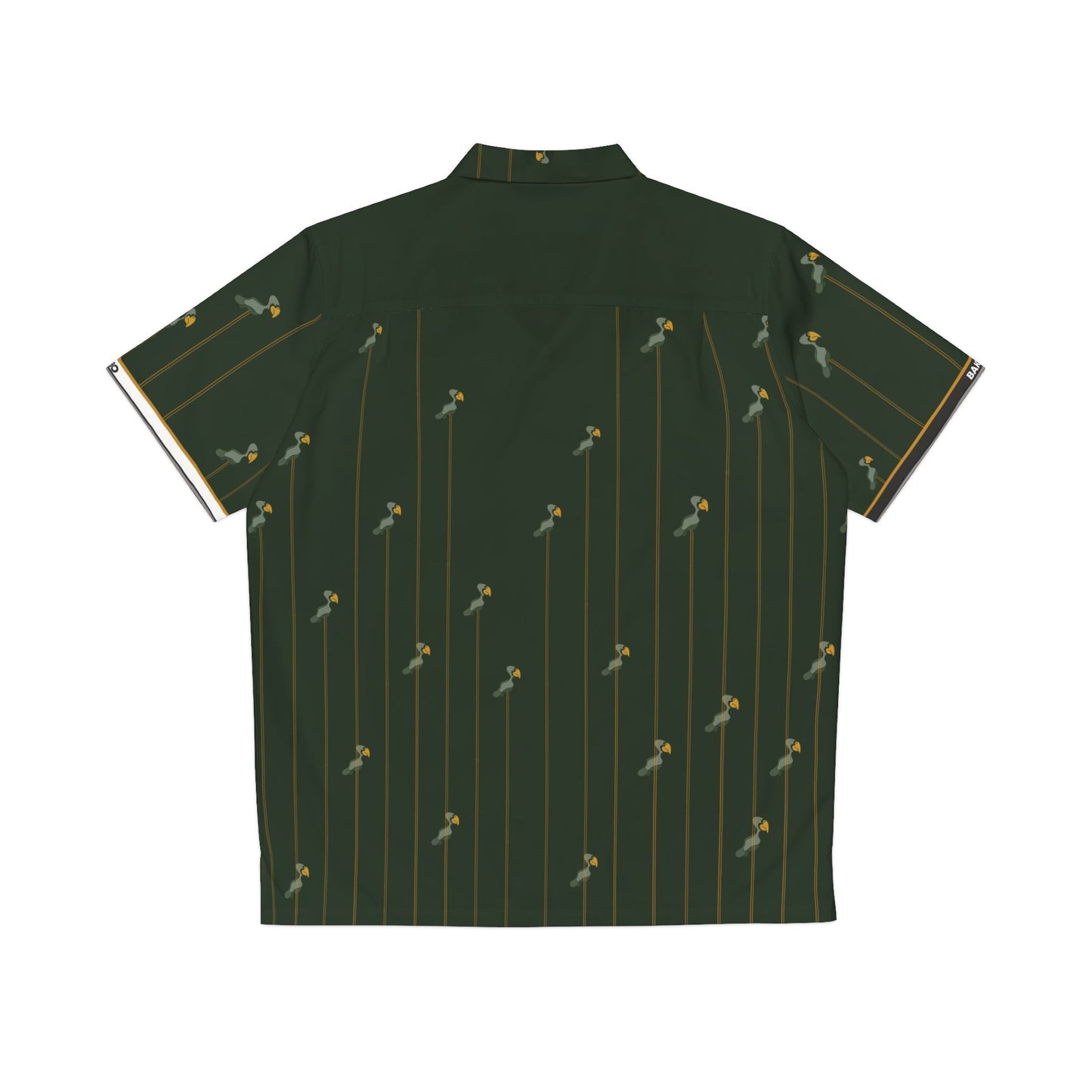Men's Hawaiian Shirt — Dark Plum Stripe with Small Palm Pattern Printify bakabo.club