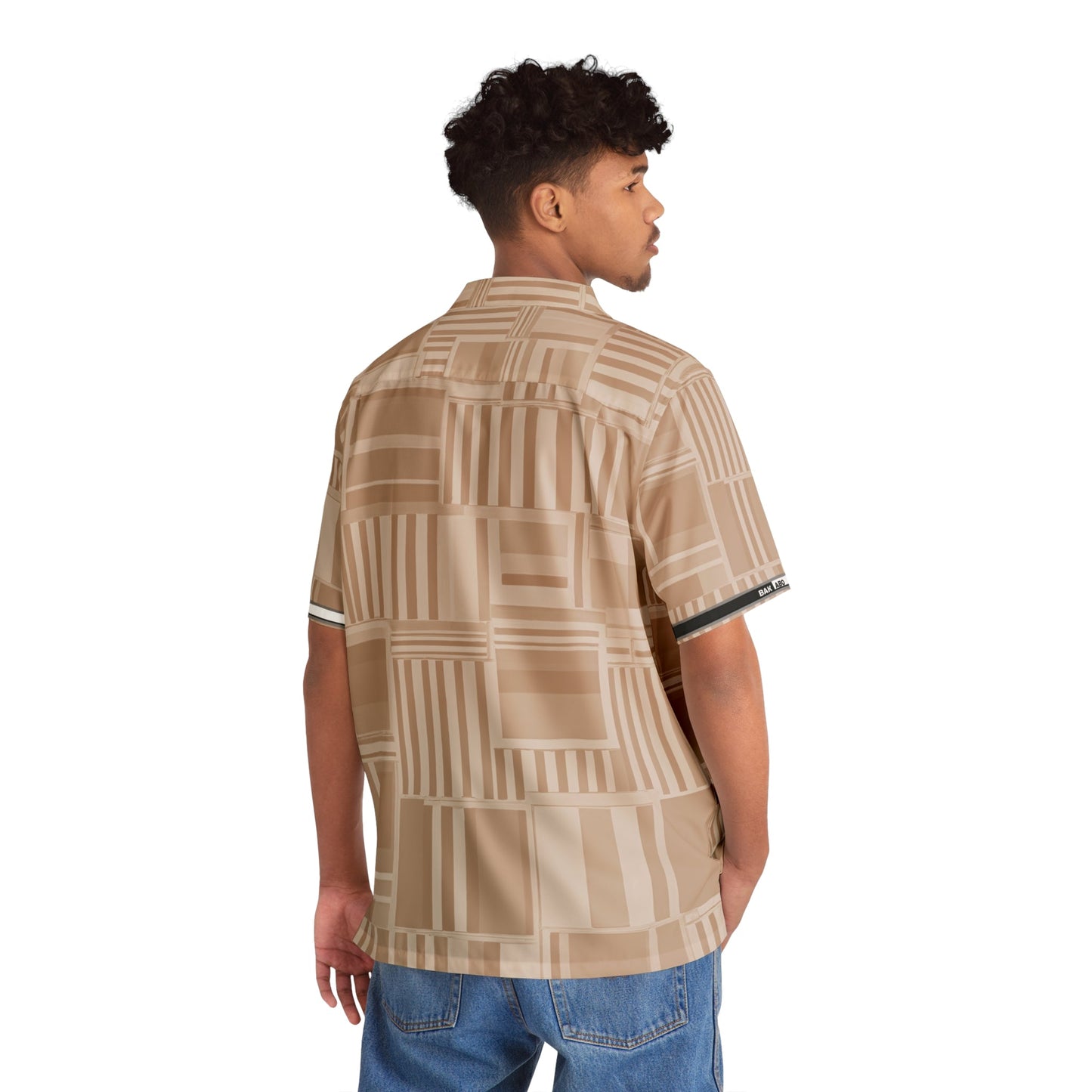 Beige Geo Patchwork Hawaiian Shirt Printify bakabo.club