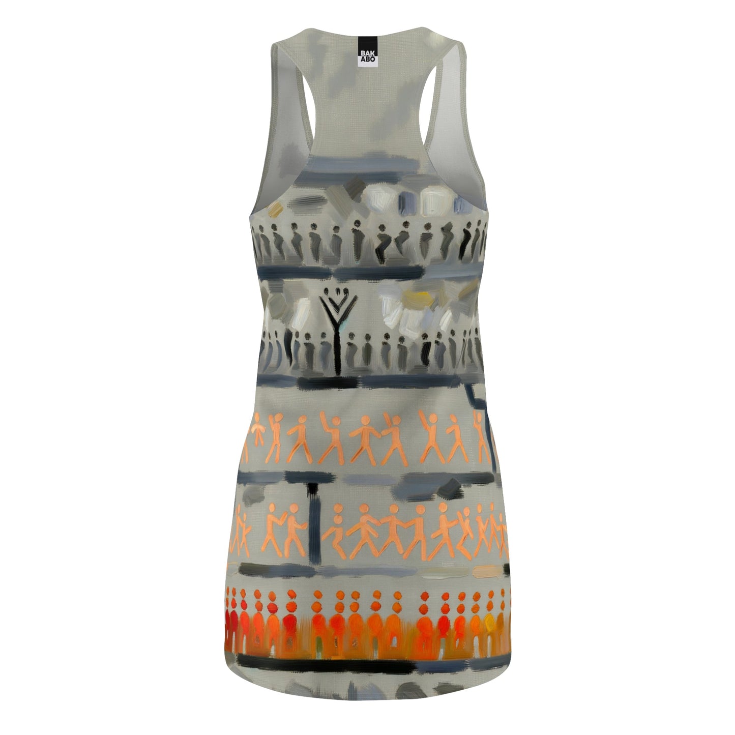 Racerback Dress — Abstract Tribal Stripe Print Printify bakabo.club