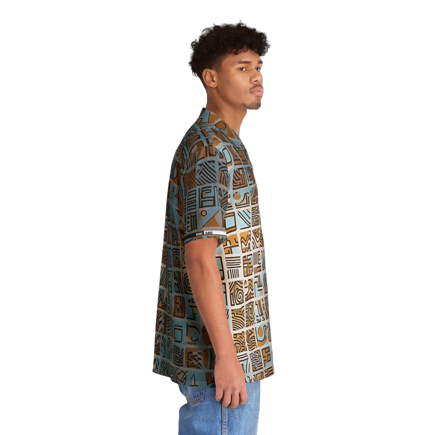 Men's Geometric Hawaiian Shirt - Island Tribal Pattern Printify bakabo.club