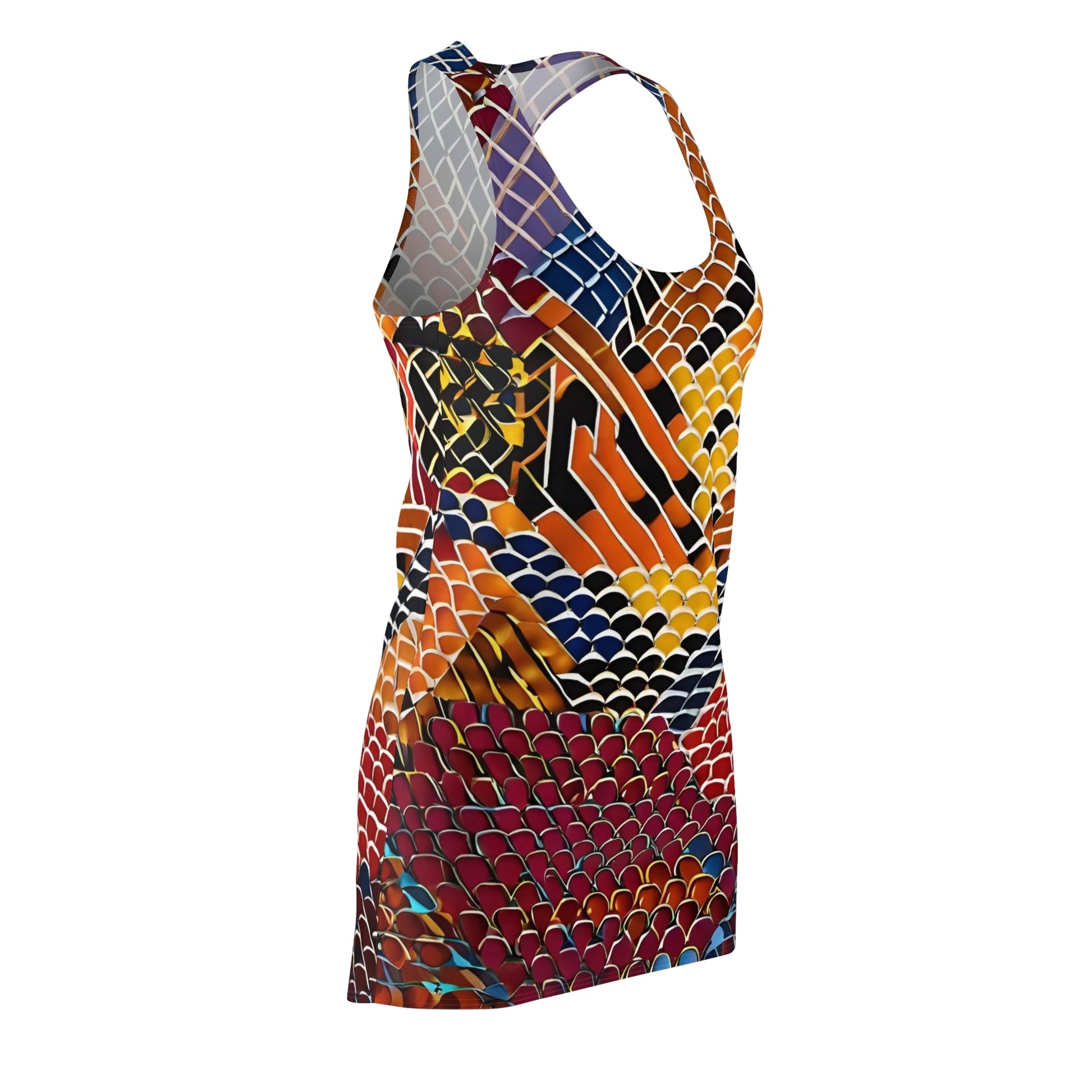 Koi Scale Racerback Dress — Vibrant Japanese Fish Print Printify bakabo.club