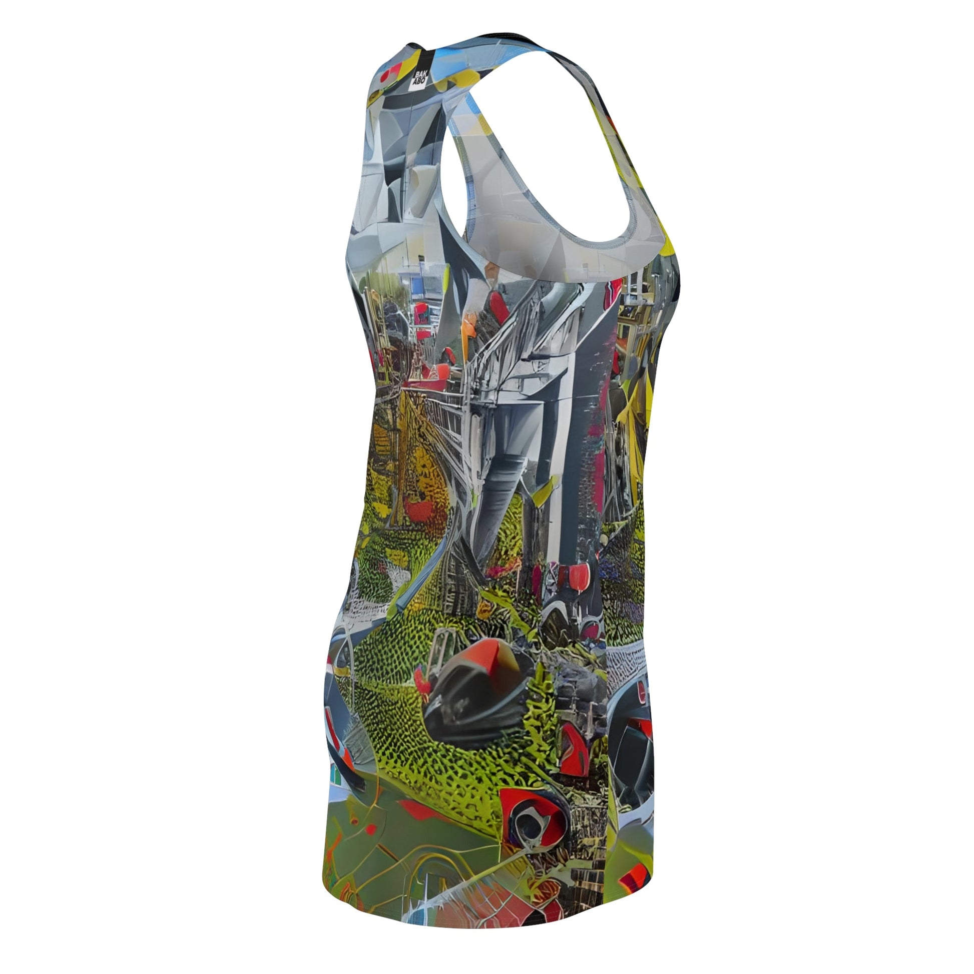 Abstract Urban Collage Racerback Dress — Colorful All-Over Print Printify bakabo.club