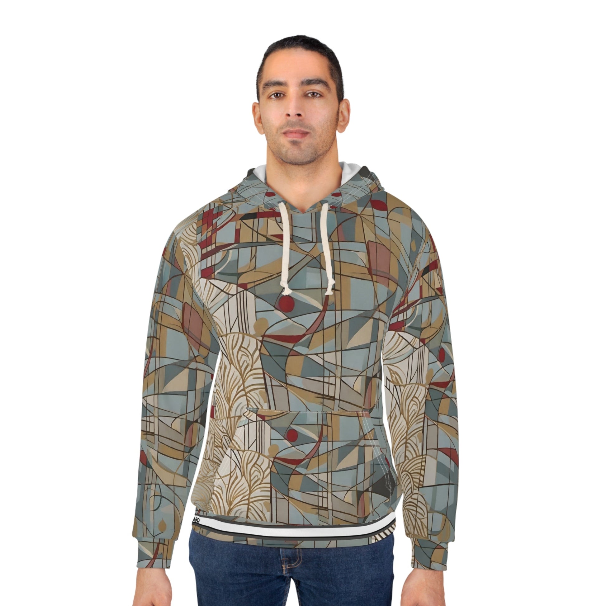 Abstract Geometric All-Over Print Hoodie Printify bakabo.club
