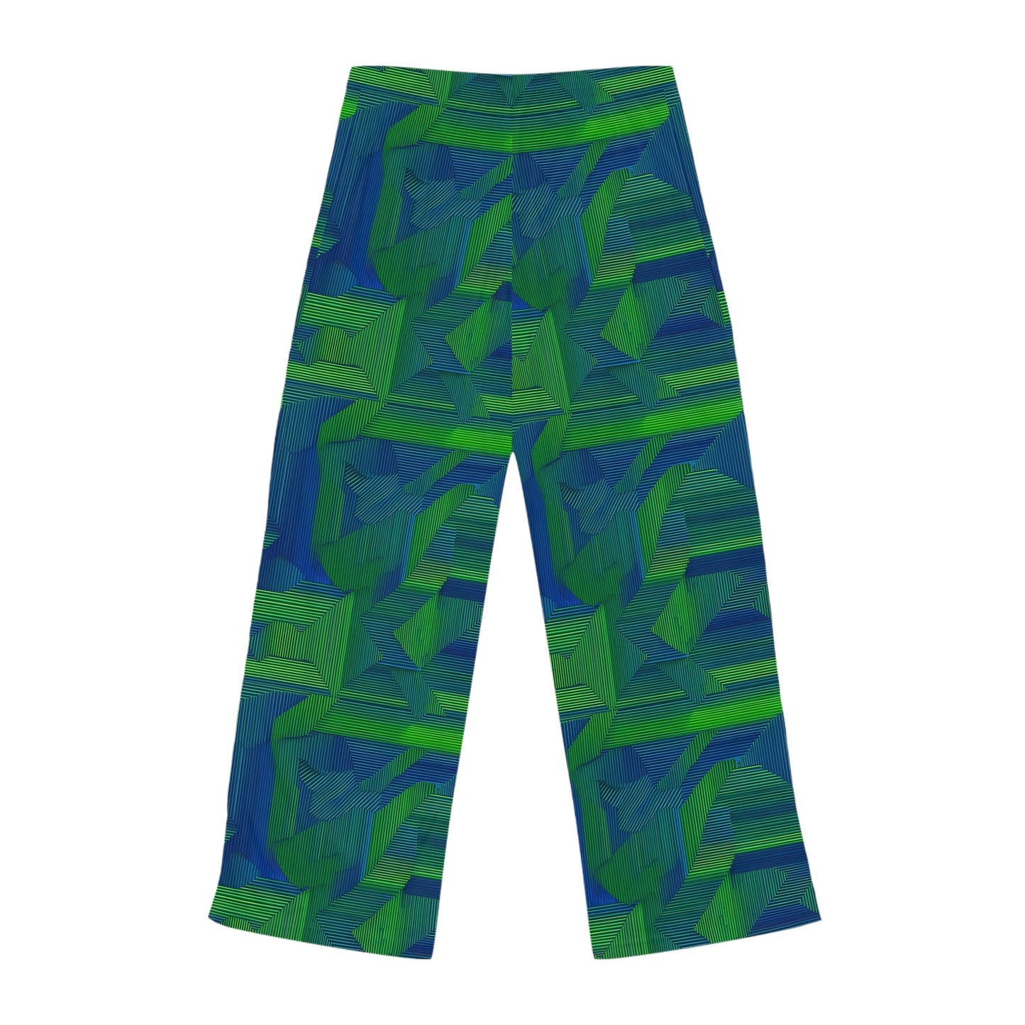 Green Geometric Women's Pajama Pants — Cozy Abstract Print Lounge Pants Printify bakabo.club